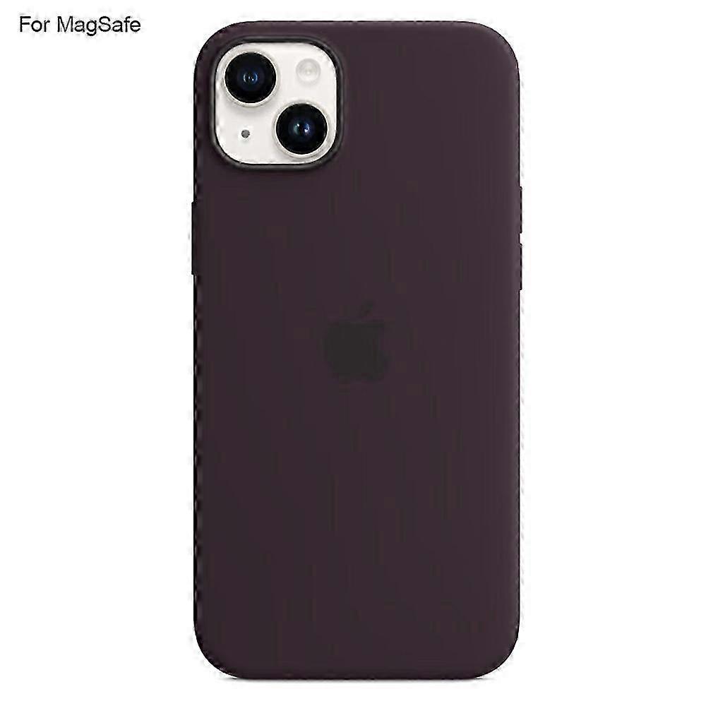 For iPhone 14 Case Compatible with MagSafe Liquid Silicone Phone Back Cover [Induction Popover] - Bl