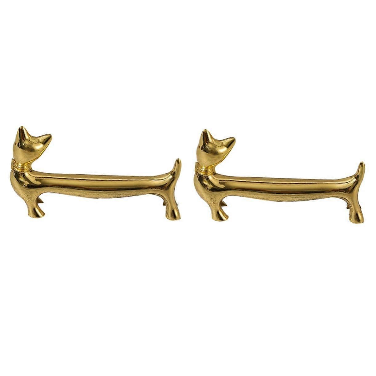 Chopsticks Rest Cat Shape Metal Holder 2pcs Spoon Fork Rack Gift Ready For Home And Restaurant