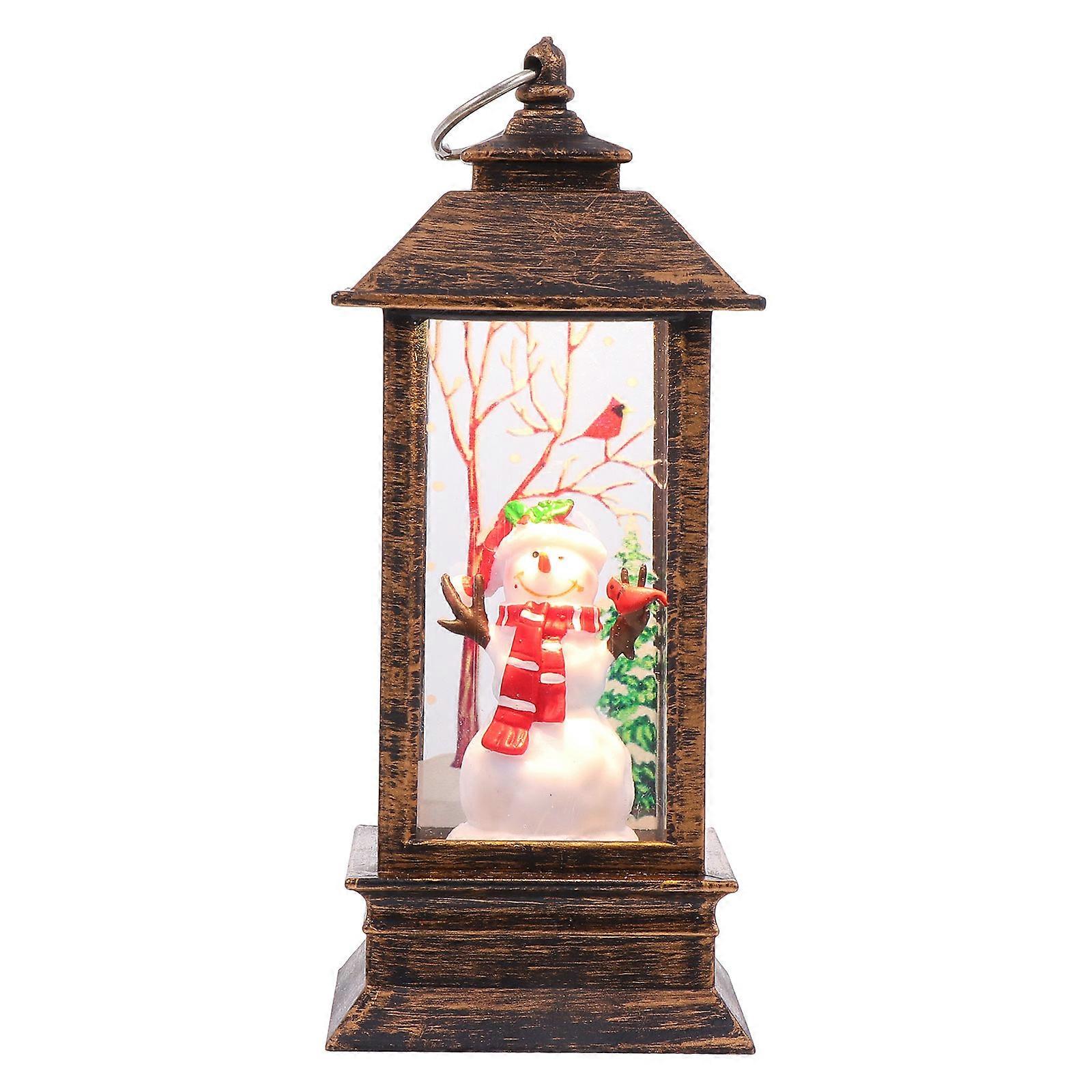 LED Lantern Xmas Party Hanging Adornment for Party 1Pcs Plastic Dark Brown