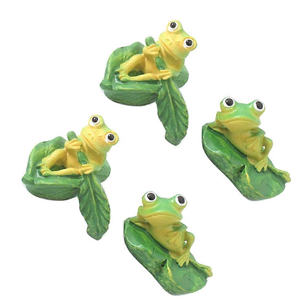 Creative Cake Ornament 4Pcs Frog Shape Resin Craft Ideal For Micro Landscape And Home Decoration
