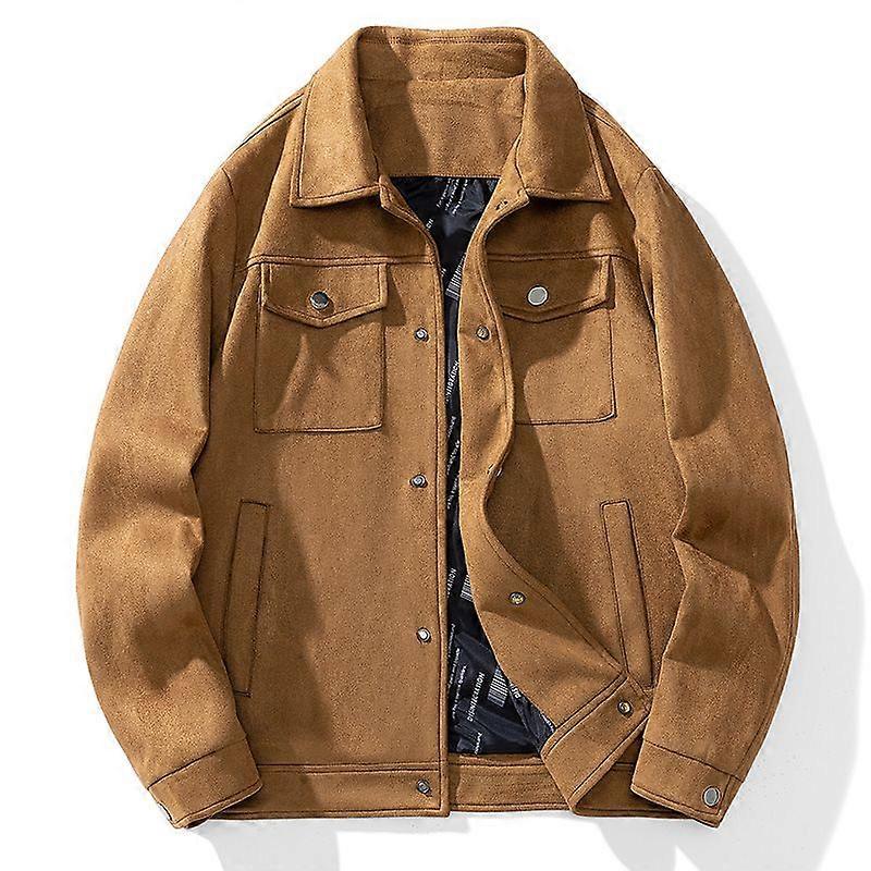 Suede Fleece Jacket For Men, Autumn Trend, Lapel Jacket For Men, Loose And Versatile Casual Top For Men