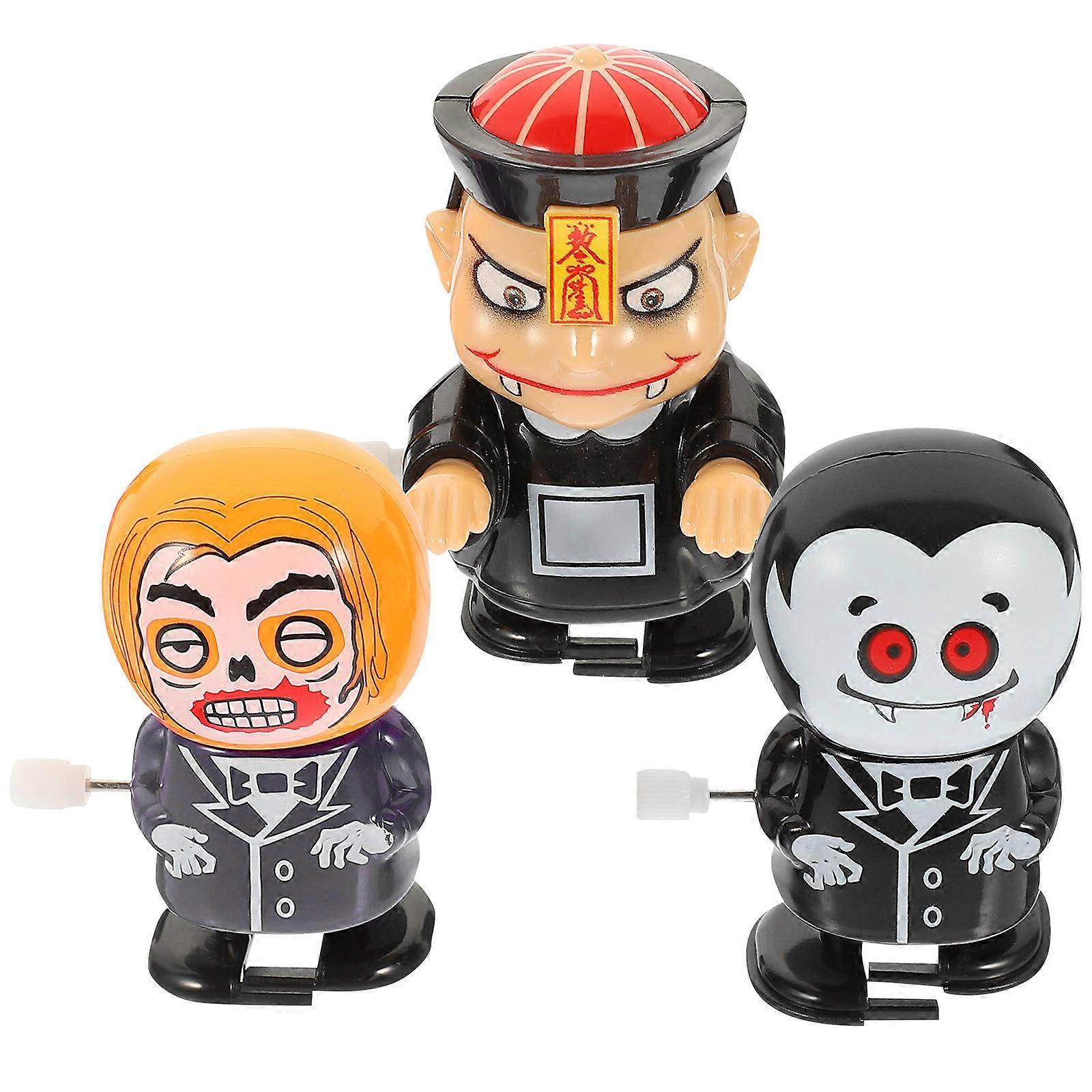 Walking Clockwork Toy Halloween Cartoon Zombie Wind-Up Toy 3Pcs Set