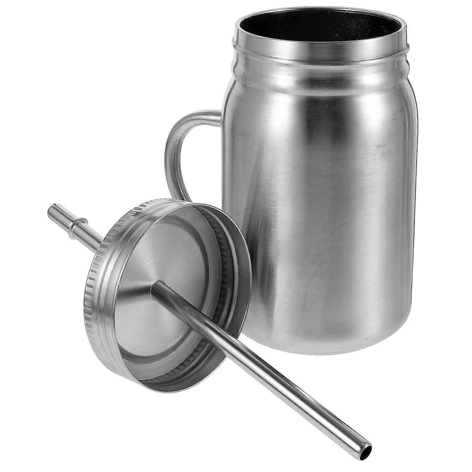 Mason Jar Stainless Steel Tumbler for Storage Use Juice Cup with Lid