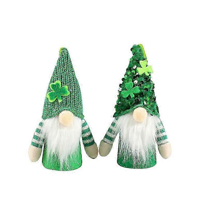 2Pcs Plush Gnomes St Patricks Day Faceless Gnome Doll Home Decor With Lights