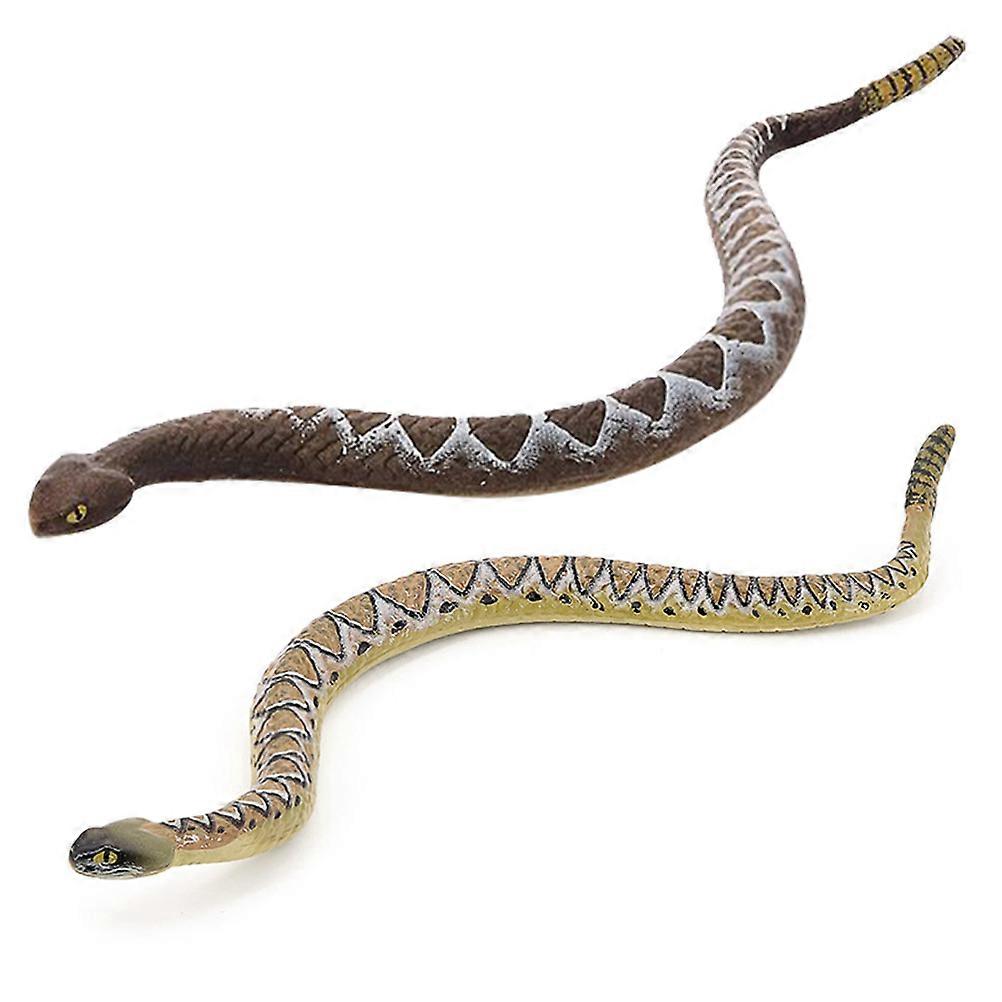 Simulation Snake Figurine Snake Shape Prank Prop Assorted Color Pvc for 2Pcs