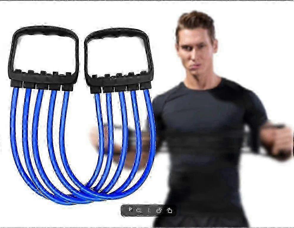 Full Body Workout Set with Chest Expander and 5 Removable Resistance Cords for Pilates Push Ups and Muscle Training