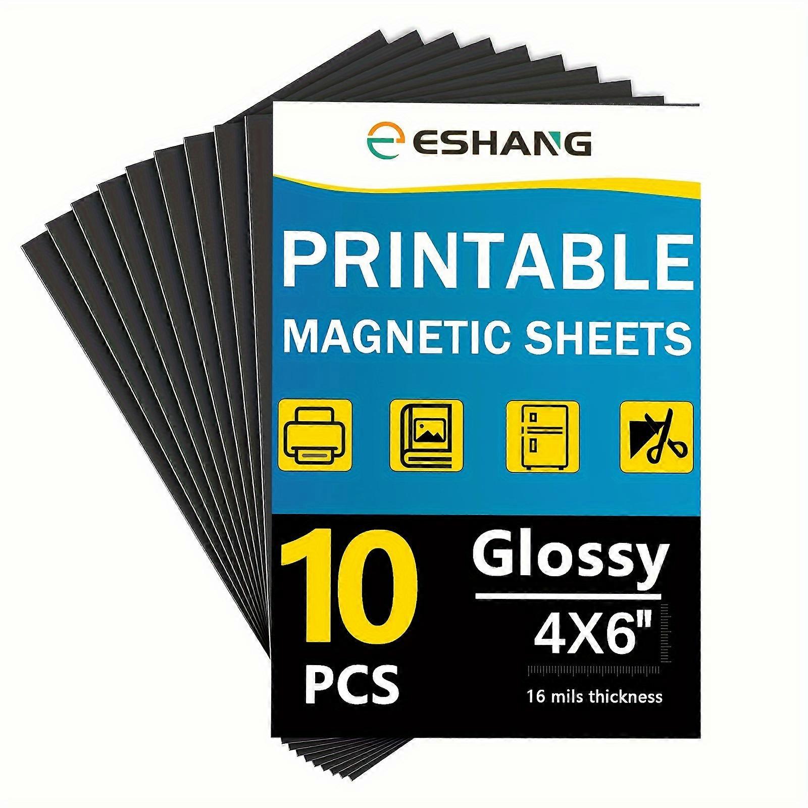 10 Sheets 4x6 inches Glossy Printable Magnetic sheets Non Adhesive Thick Magnet Glossy Photo Paper forInkjet Printers