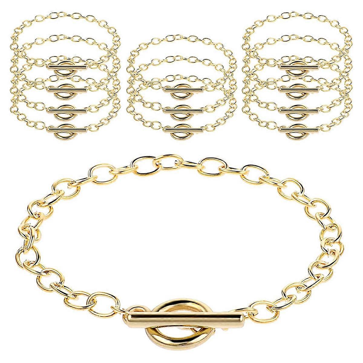 12 Pcs Chains Bracelets for Jewelry Making, Chain for Women,Gold