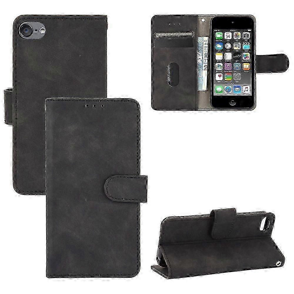 Case for iPod Touch 5/6/7 Creative Magnetic Premium PU Leather Flip Case with Card Slot and Hand Strap Cover Compatible with iPod Touch 5/6/7