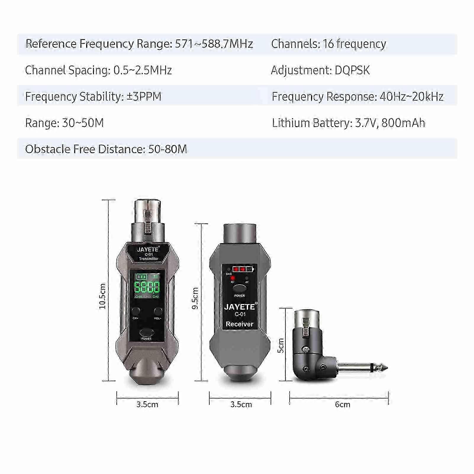 Microphone Wired to Wireless Converter Intelligent Noise Reduction Mic Signal Receiver Transmitter