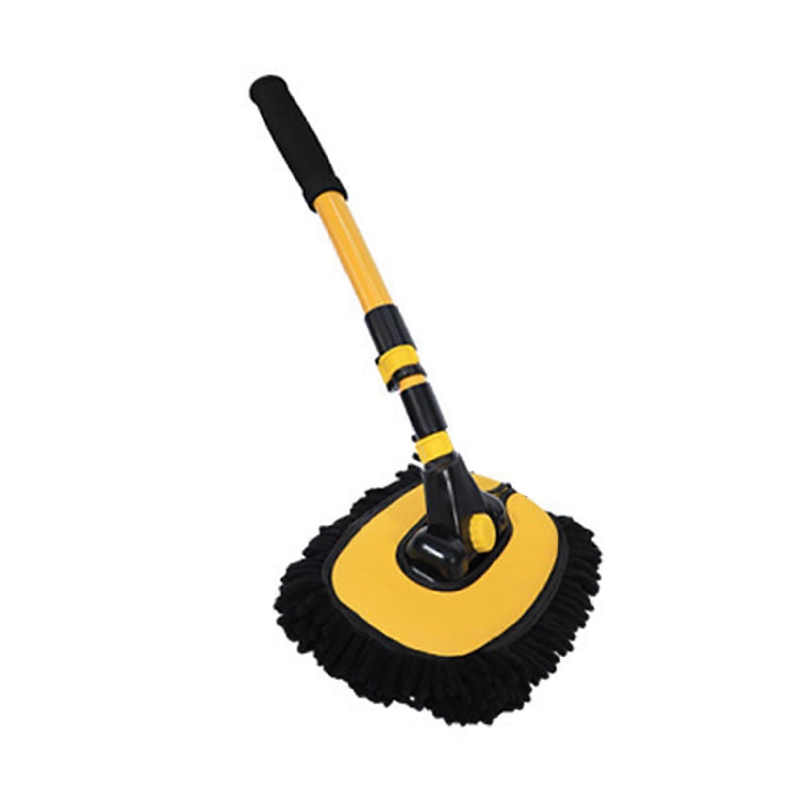 Car Wash Brush With Telescopic Handle Long Reach Mop Multifunctional Cleaning Yellow