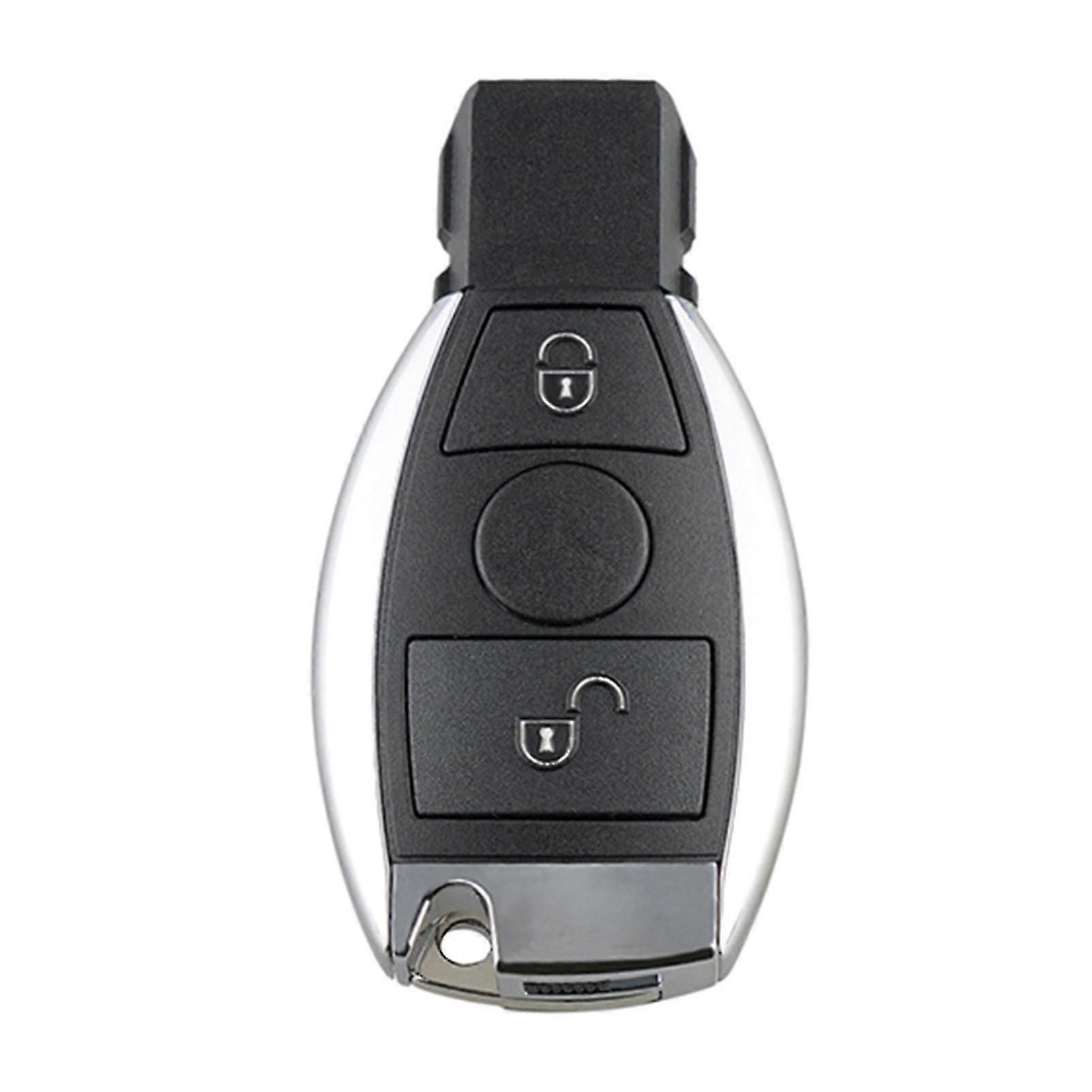 Silver Edge Smart Key Fob with 2-Button Remote and Blade for Mercedes-Benz Vehicles