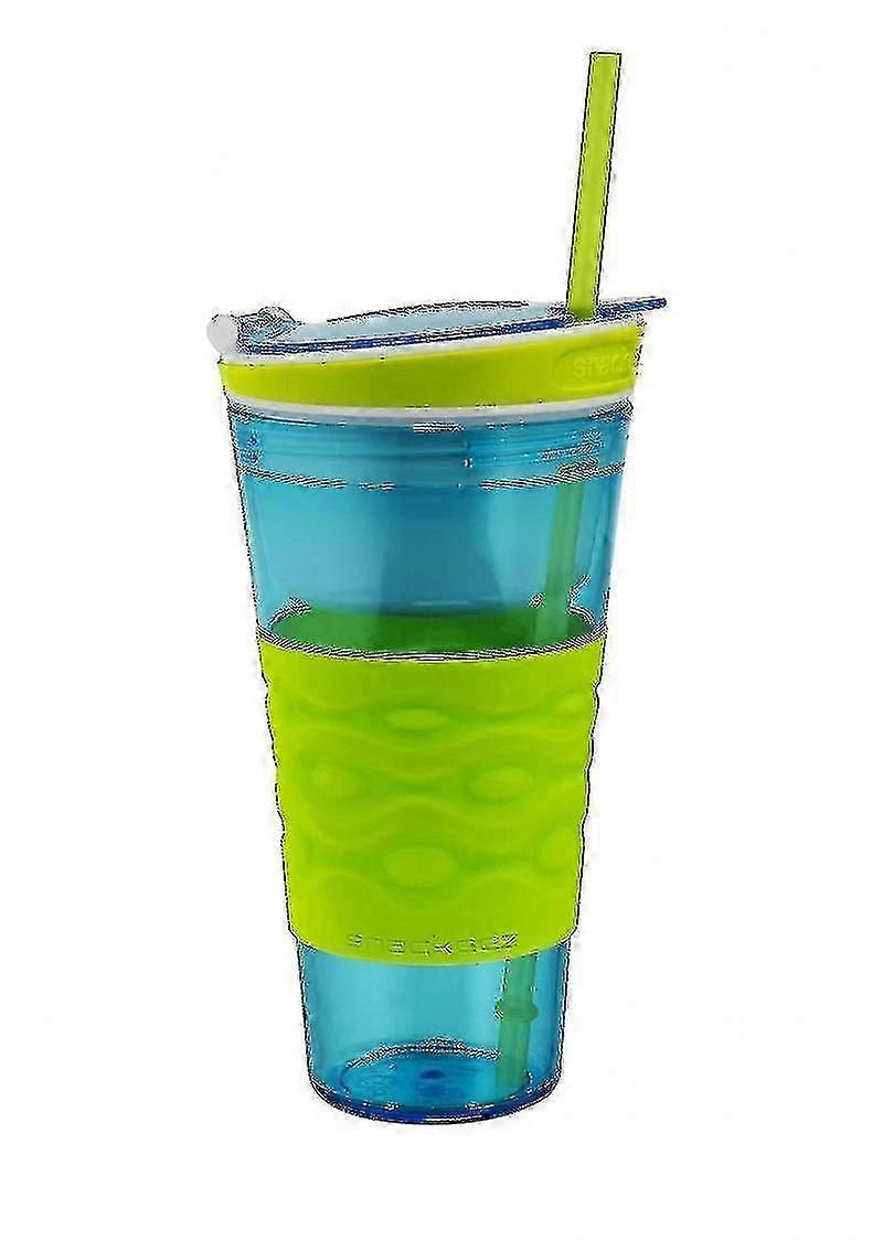 Travel-Friendly Snack and Drink Cup with Straw, Ideal for On-the-Go Use in the UK
