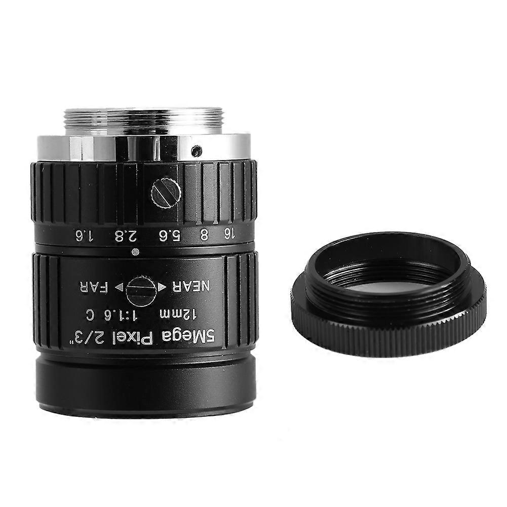 Caméra de sécurité CCTV HD 12 mm 5 MP 2/3 monture C Objectif à ouverture manuelle