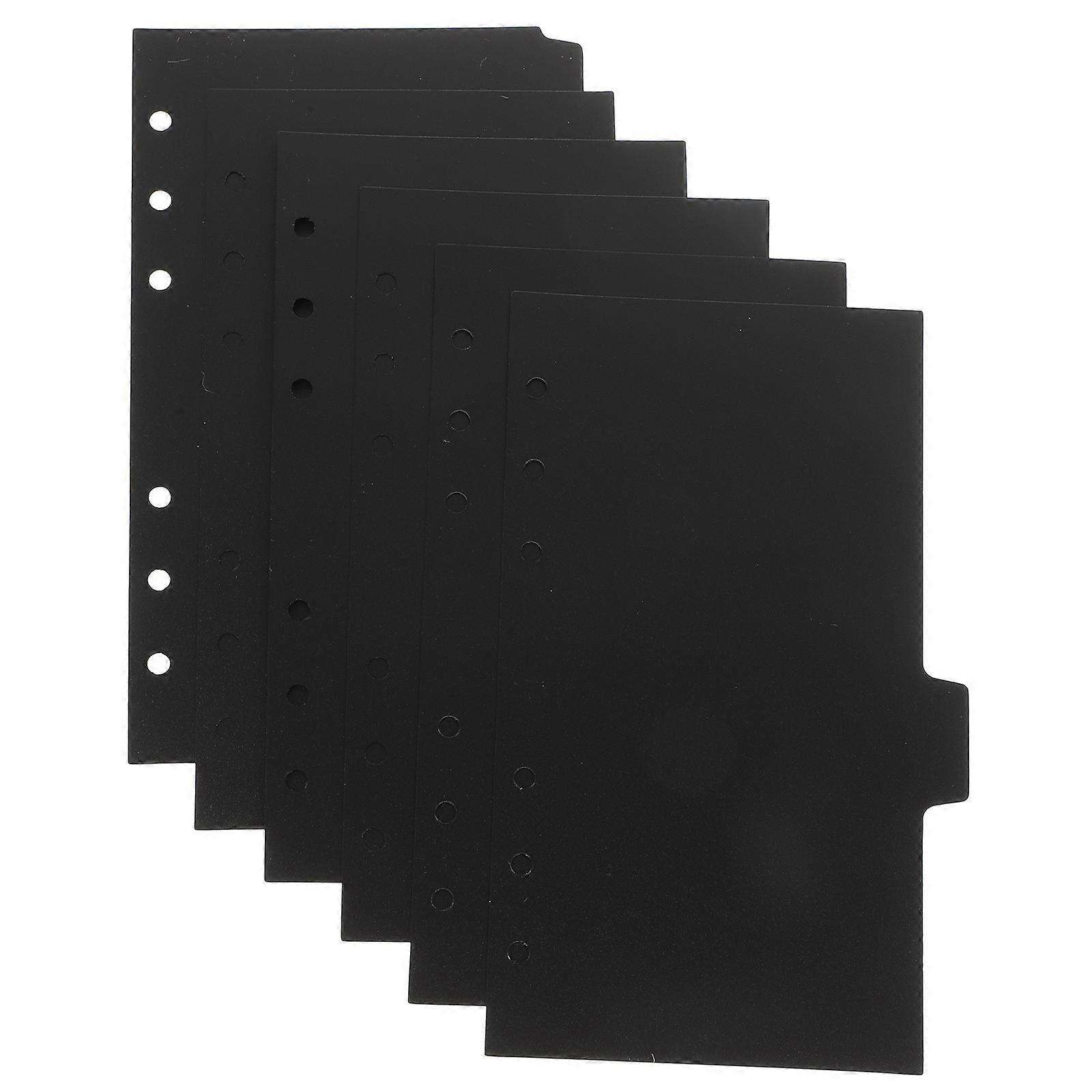 Black Binder Dividers for 6 Rings with Tabs 24 Sheets Organizer