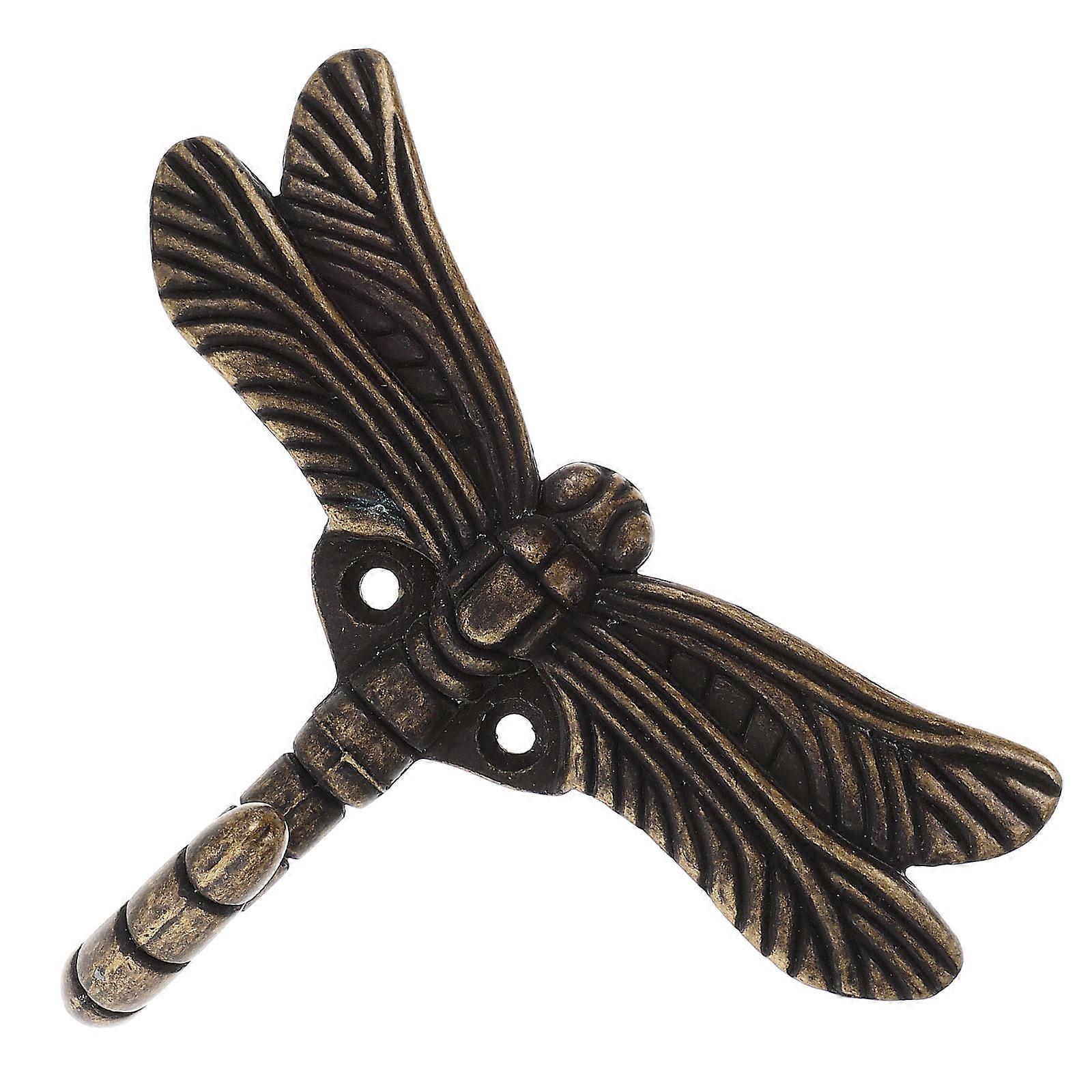 Dragonfly Shape Wall Organizer Hook for Home Use 4Pcs Zinc Alloy Dark Brown