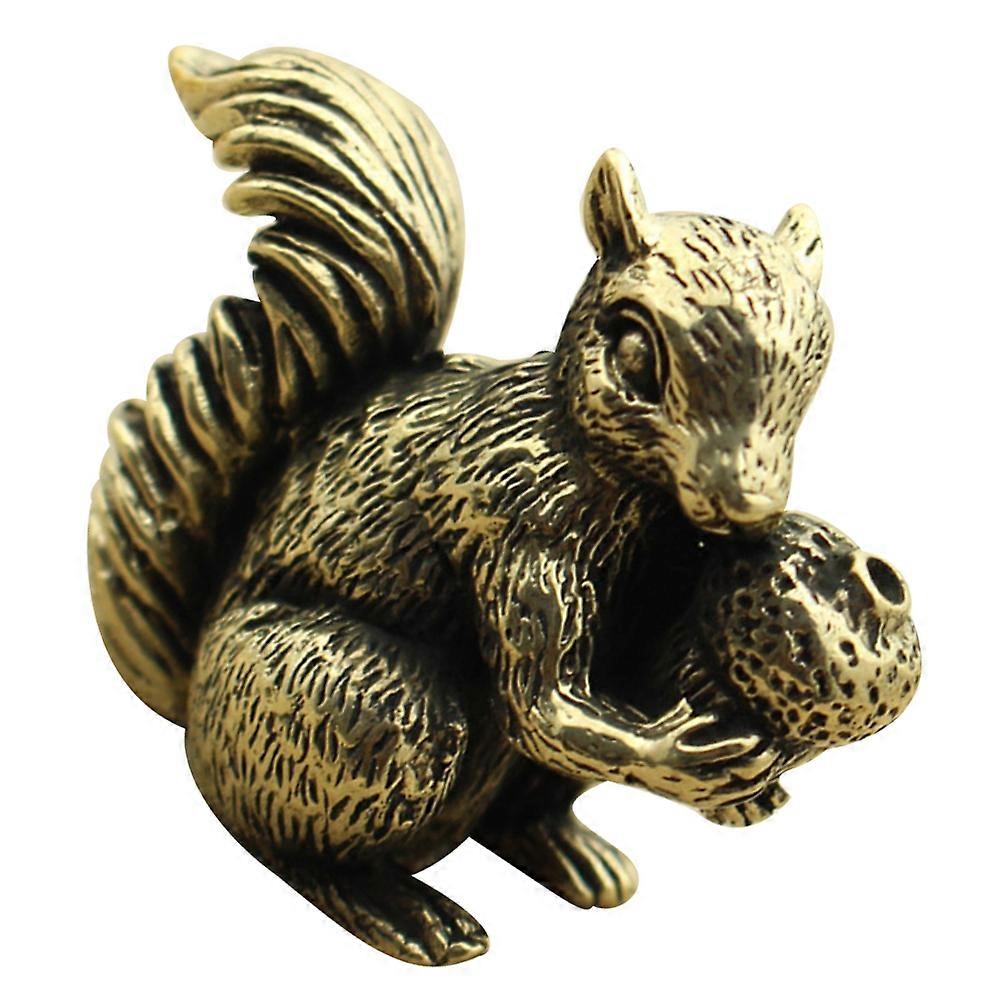 Miniature Copper Squirrel Statue for Decor 3Pcs Vintage Style Copper Craft