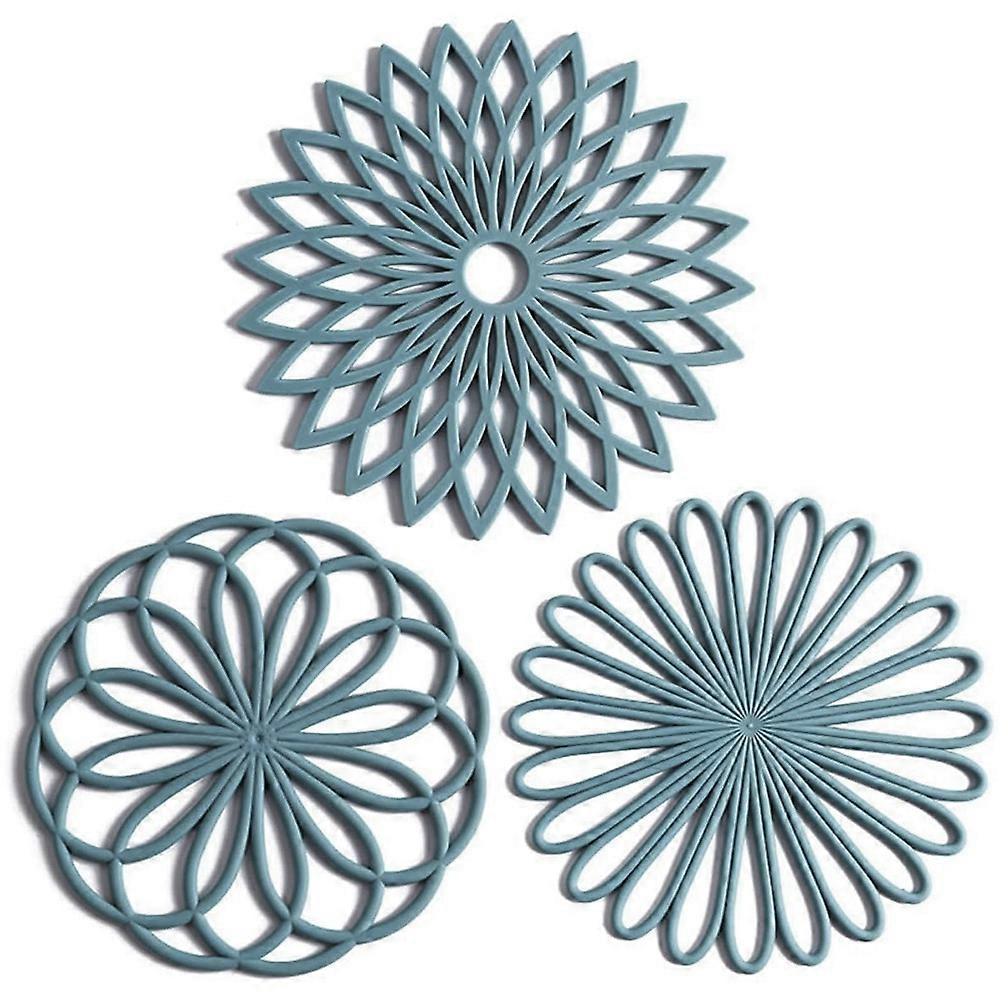 3PCS Silicone Trivet Mat - Non-Slip & High Temperature Resistance Kitchen Pads for Table & Countertop