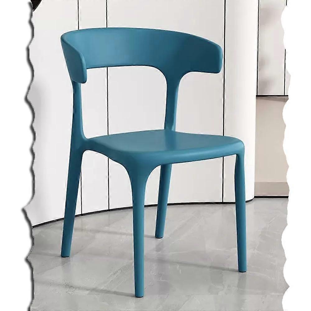 Outdoor Patio Stackable Plastic Chairs Armless Dining Chairs Blue For Restaurant Bistro Backyard Deck