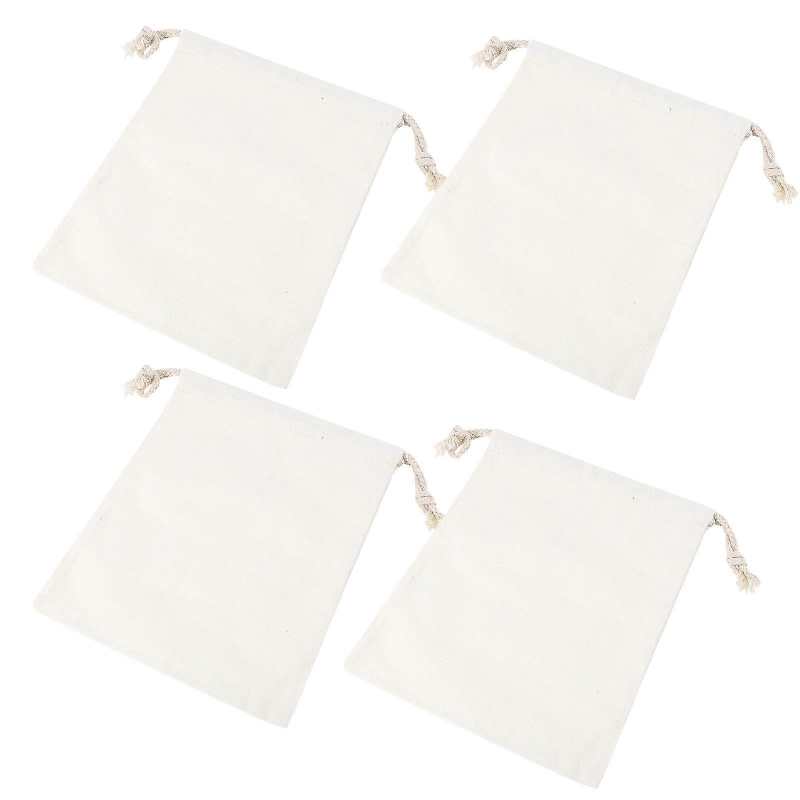 Creative Canvas Drawstring Bag for Storage Use 4Pcs Canvas Drawstring Storage Pouch