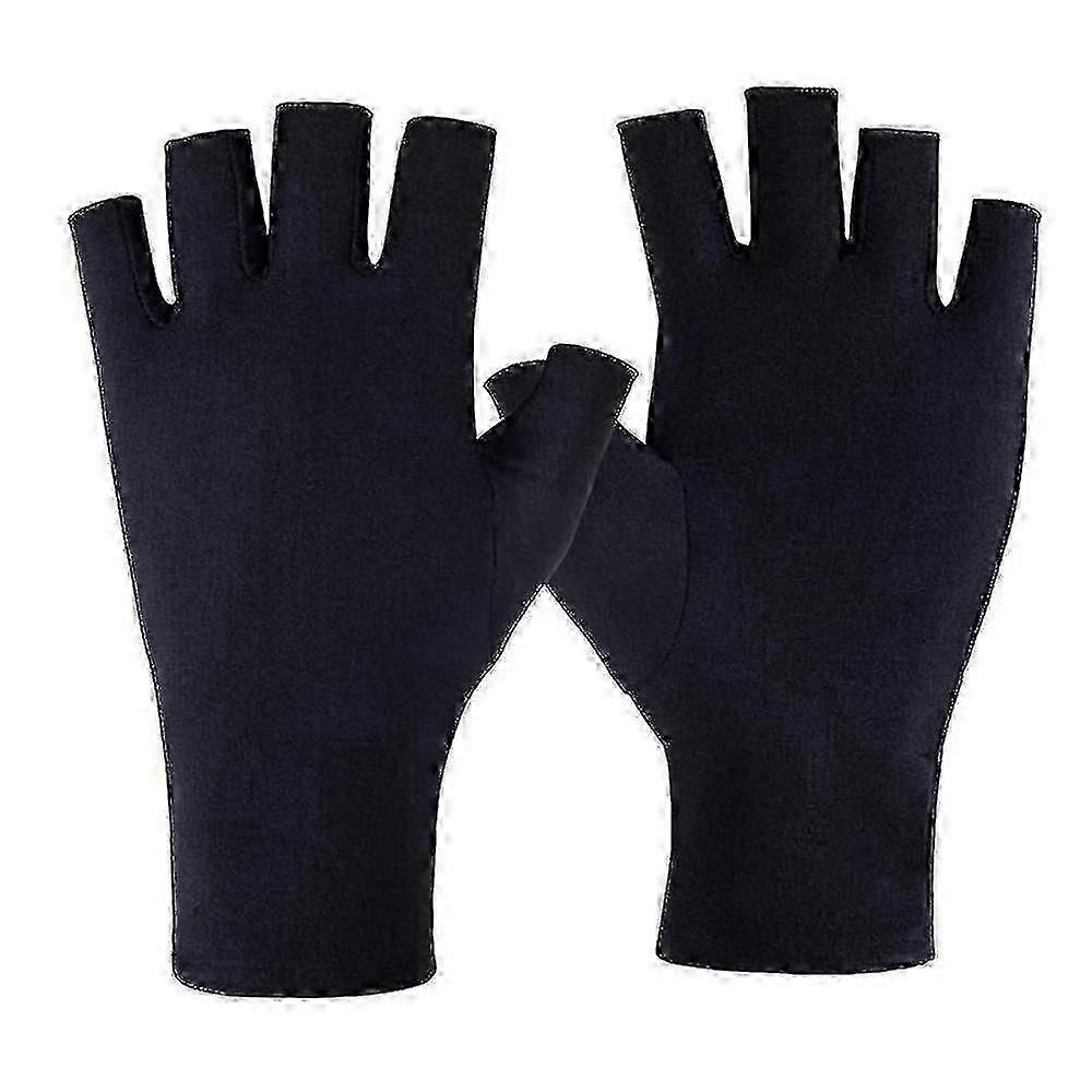 הגנה UV חצי אצבע כפפות מניקור ג'ל מנורת ציפורניים נהיגה ספורט כפפות