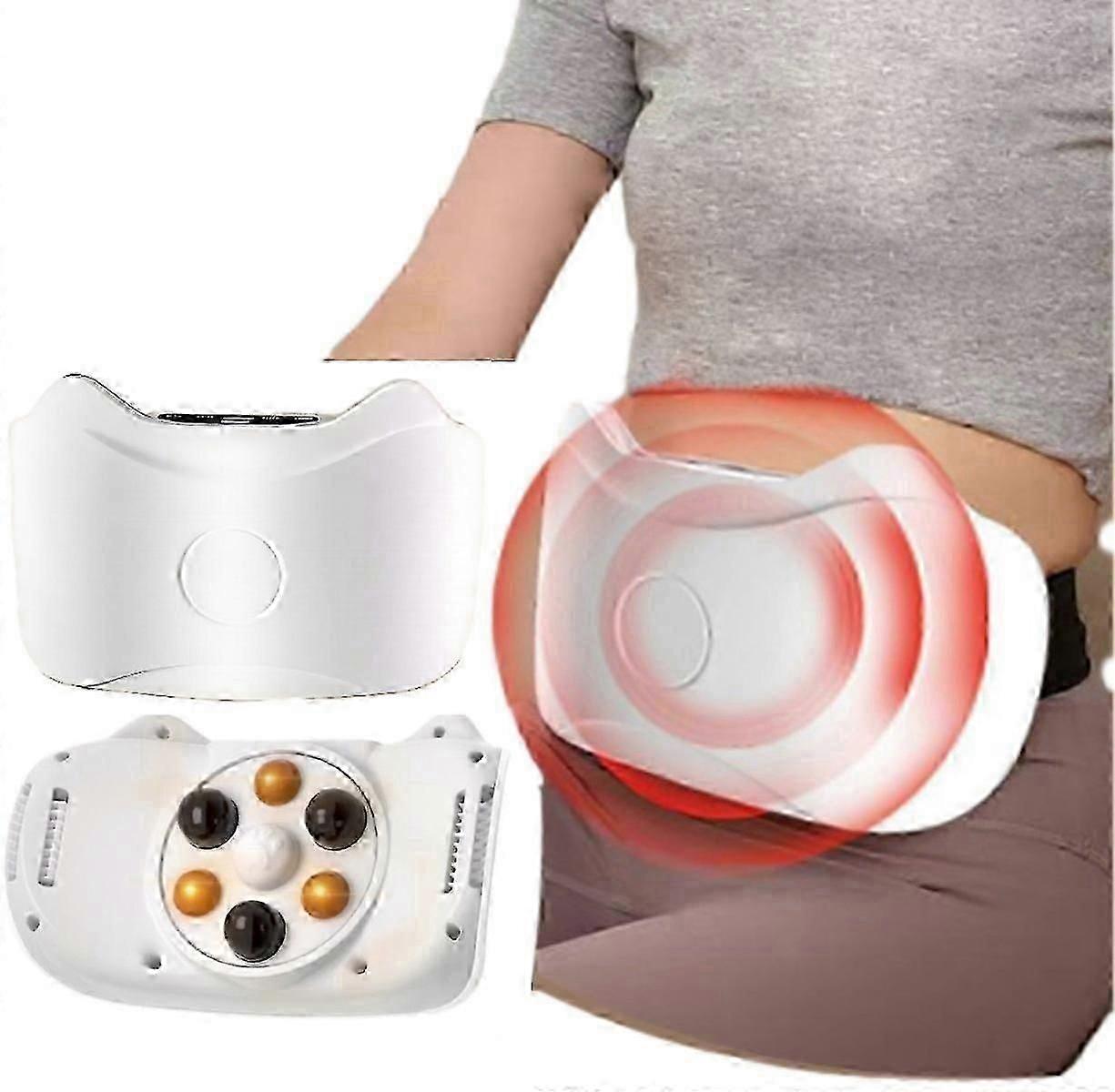 Electric Bian Stone Abdominal Massager, Smart EMS Tummy Belly Massager Belt for Fat Burning & Bloating Relief
