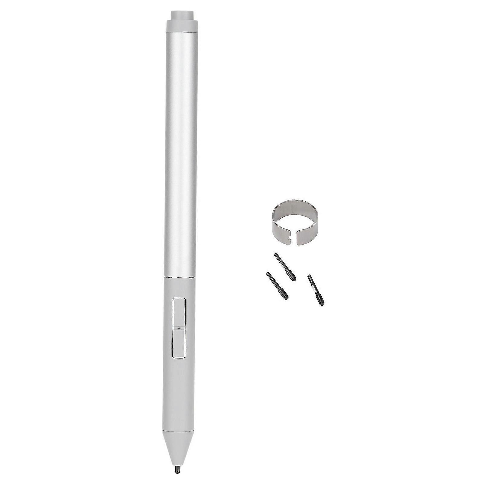 Silver Active Digital Stylus Pen with 3 Keys and Replacement Nib, Compatible with HP Laptops in UK
