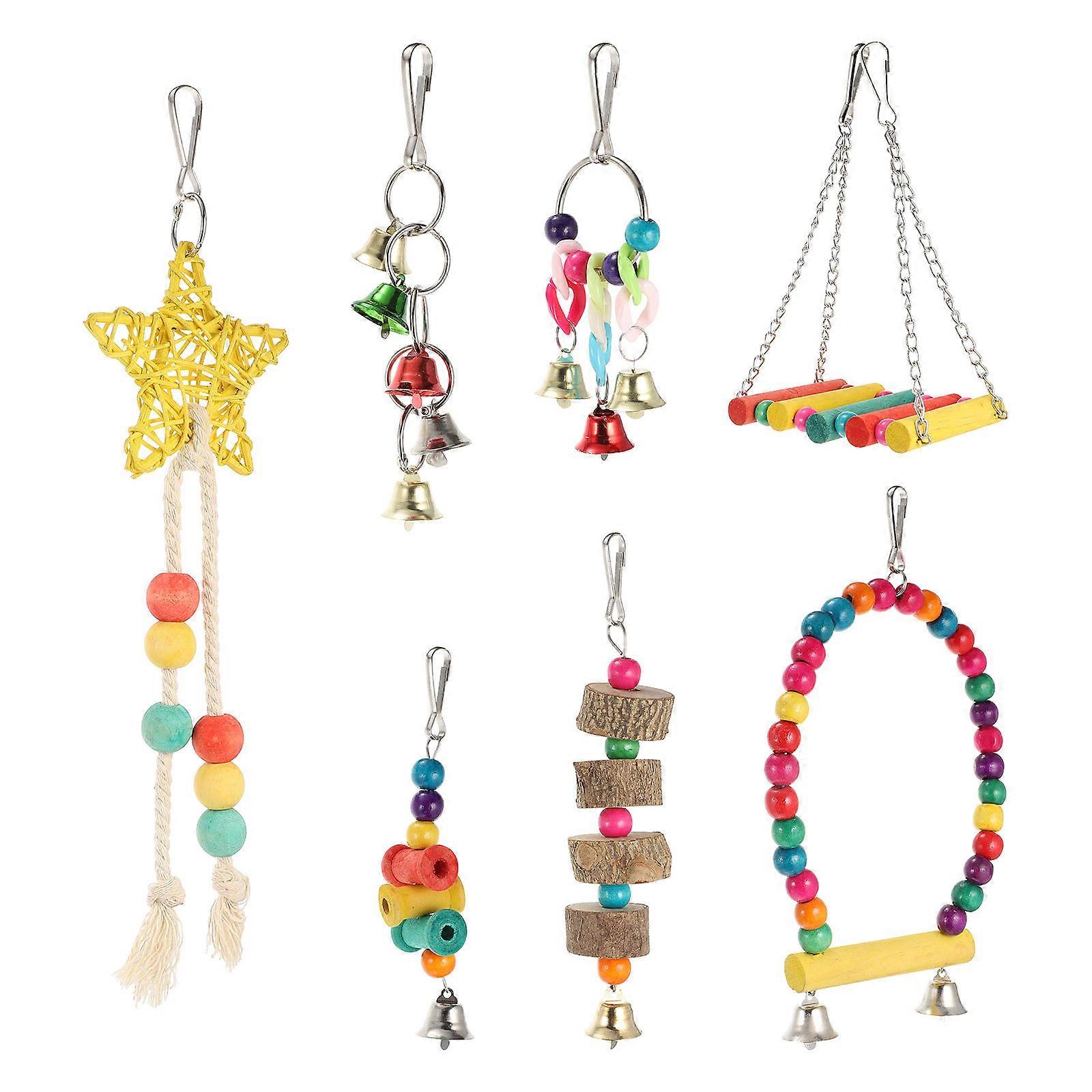 Parrot Toy Hanging Plaything for Safe Biting 1Set with Assorted Color