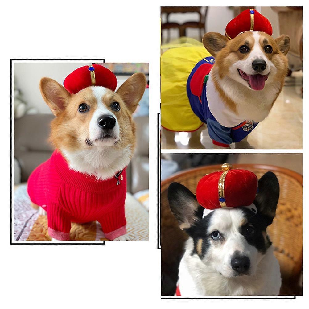 Cat Crown Hat For Pets Size S Red Funny Headpiece Suitable For Parties Christmas And Weekend Events 1Pack