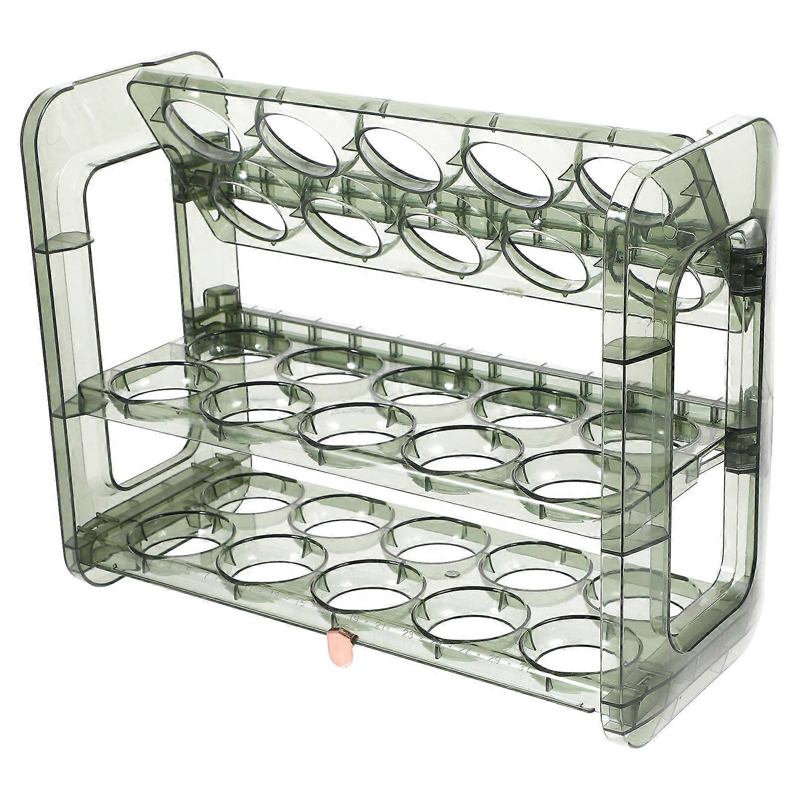 Fridge Door Egg Rack Plastic 3 Layers Egg Organizer Stand 4Pcs for Home