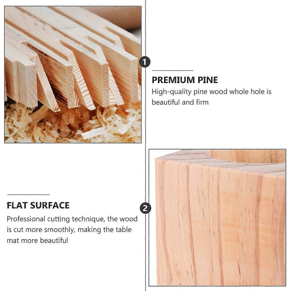 5Pcs Round Table Risers Solid Wood Lifters For Furniture Enhance Stability Protect Flooring