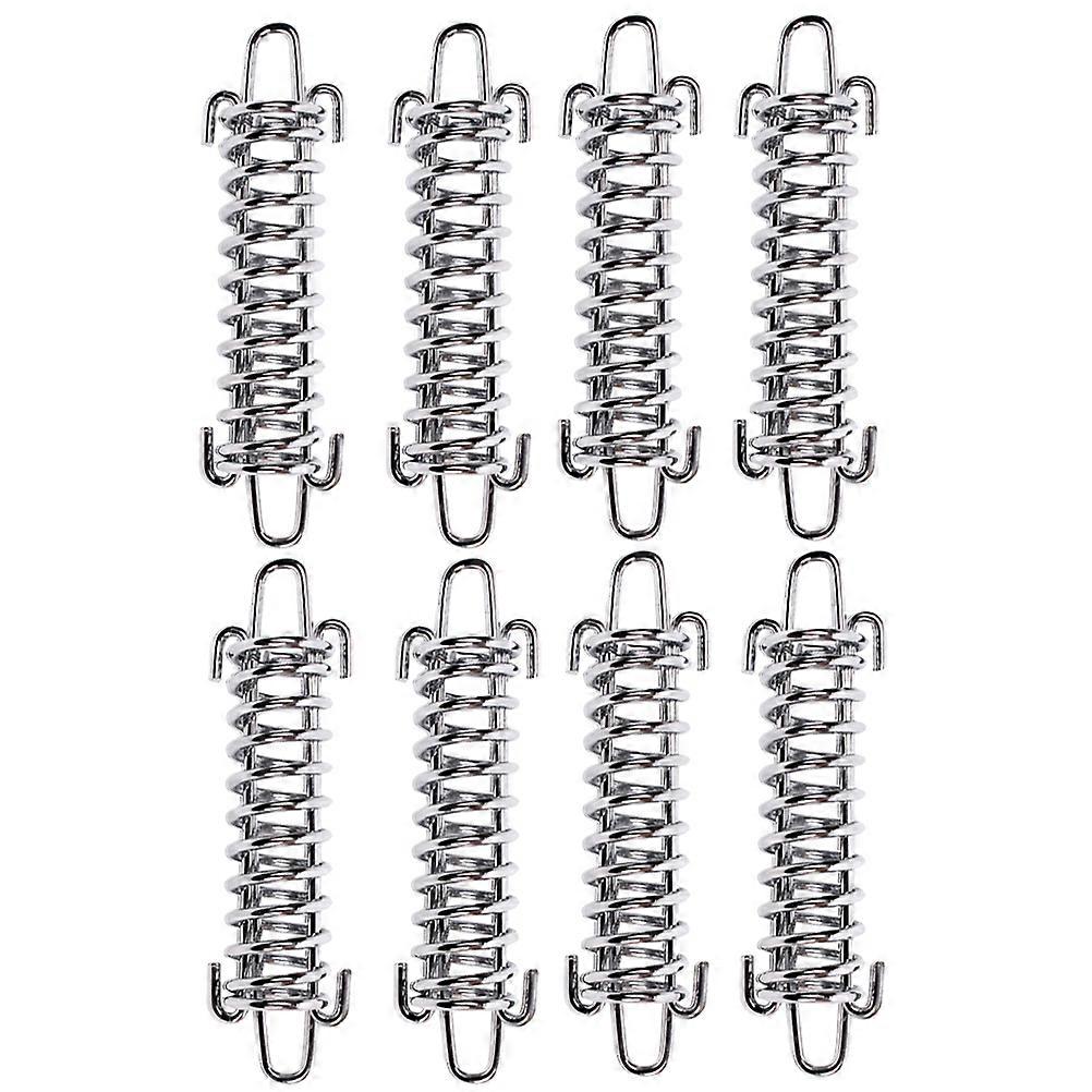 Spring Hook Buckle Tent Wind Spring for Camping Use 8Pcs Silver Steel
