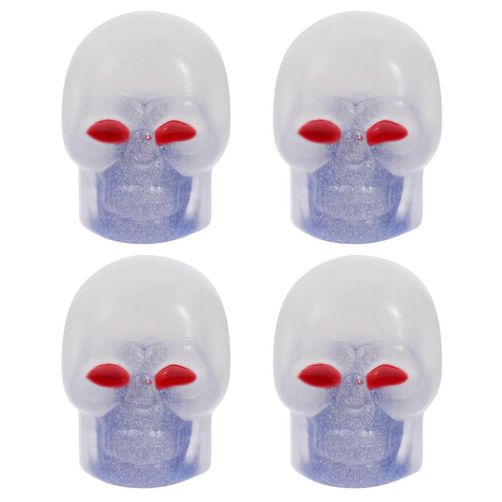 Blue ABS Tire Valve Caps For Vehicles Including Cars Buses And Bikes Illuminated Design 4Pcs