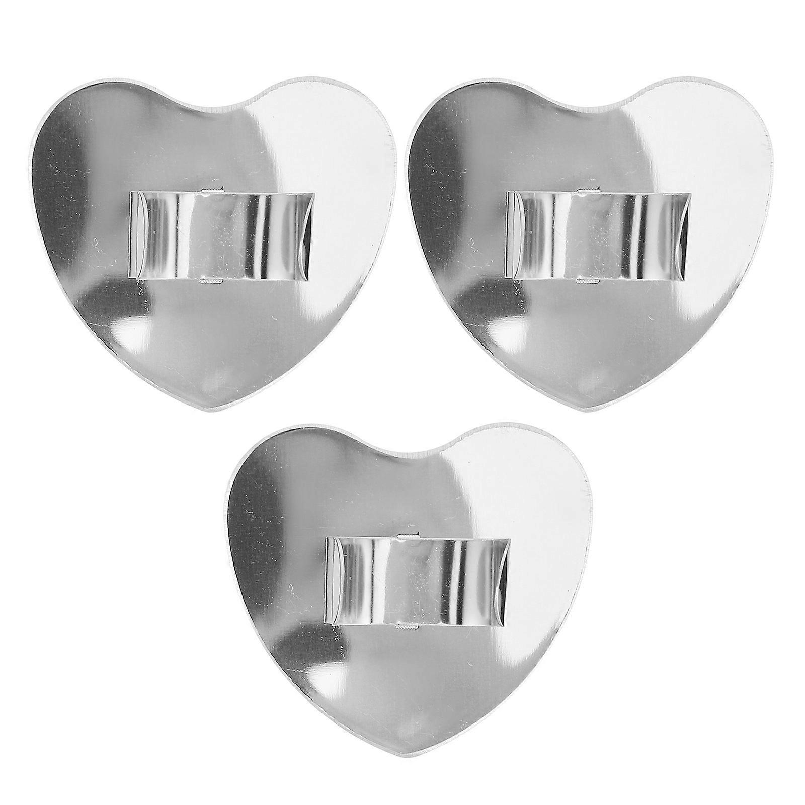 Stainless Steel Heart-Shaped Mixing Palette Makeup Mirror 12Pcs Ideal For Valentine's Day Portable Touch-Up