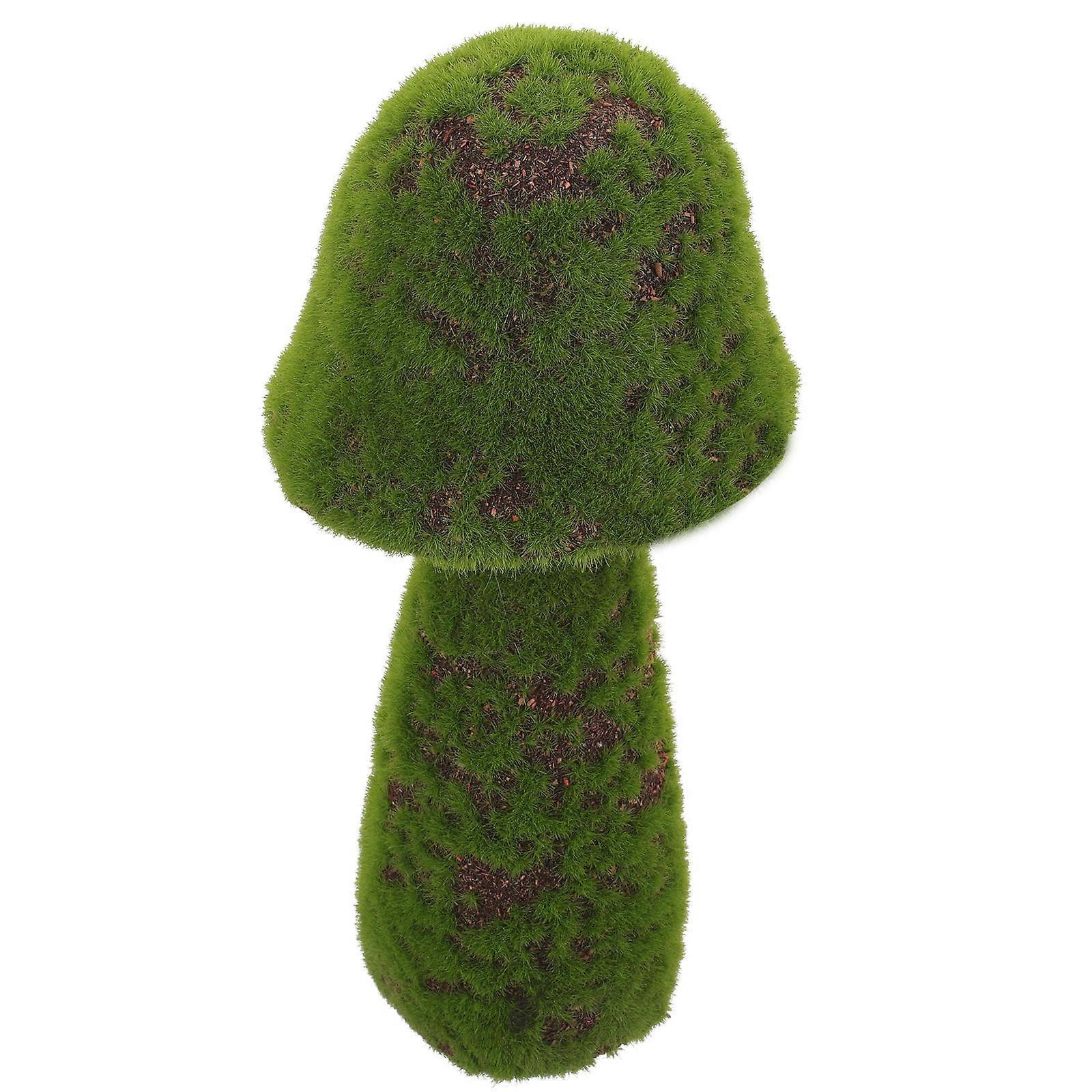 Mushroom Statue Flocked Moss Mushroom Model for Decor 4Pcs Dark Green Figurine
