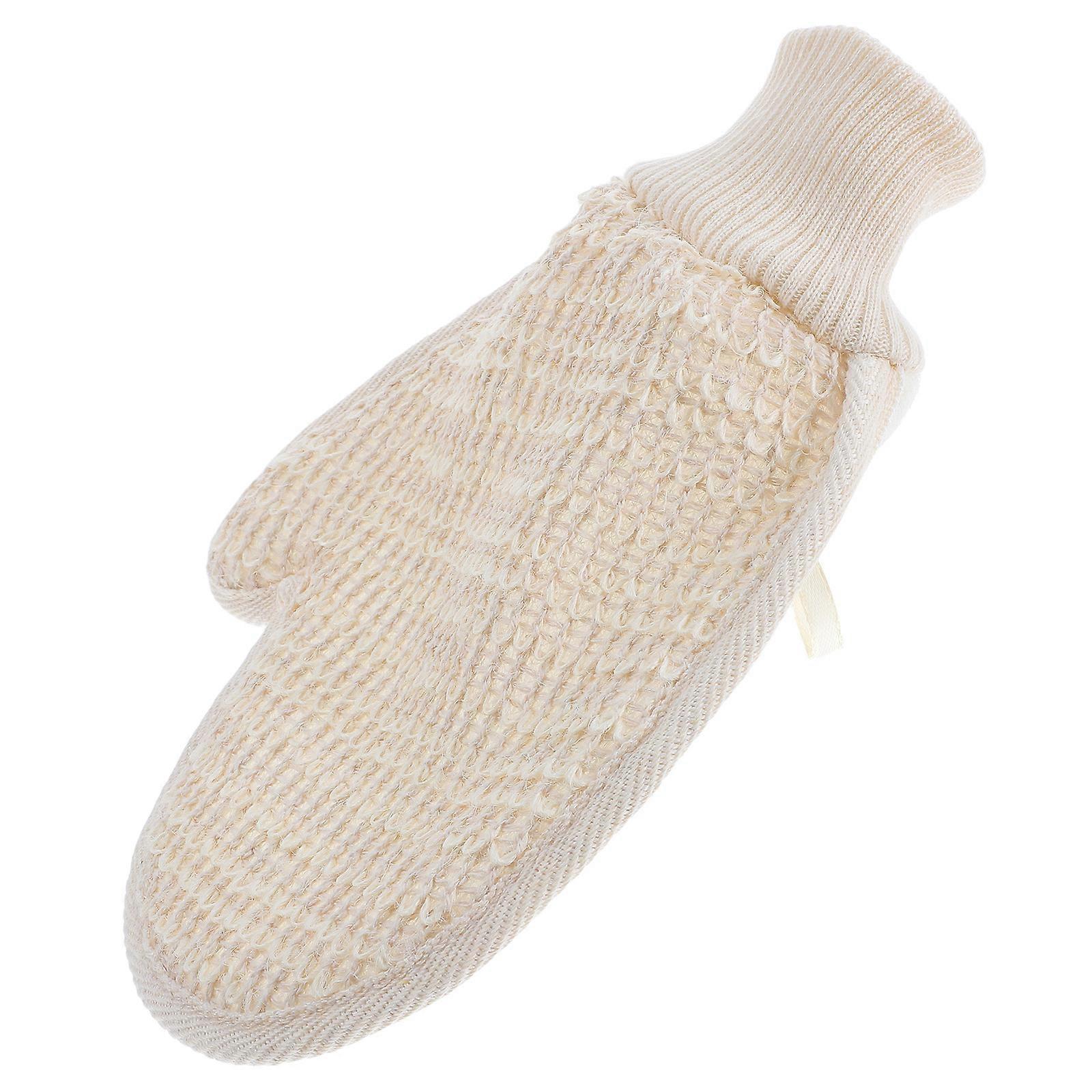 Beige Exfoliating Glove Bath Gloves for Shower 5Pcs Soft and Durable