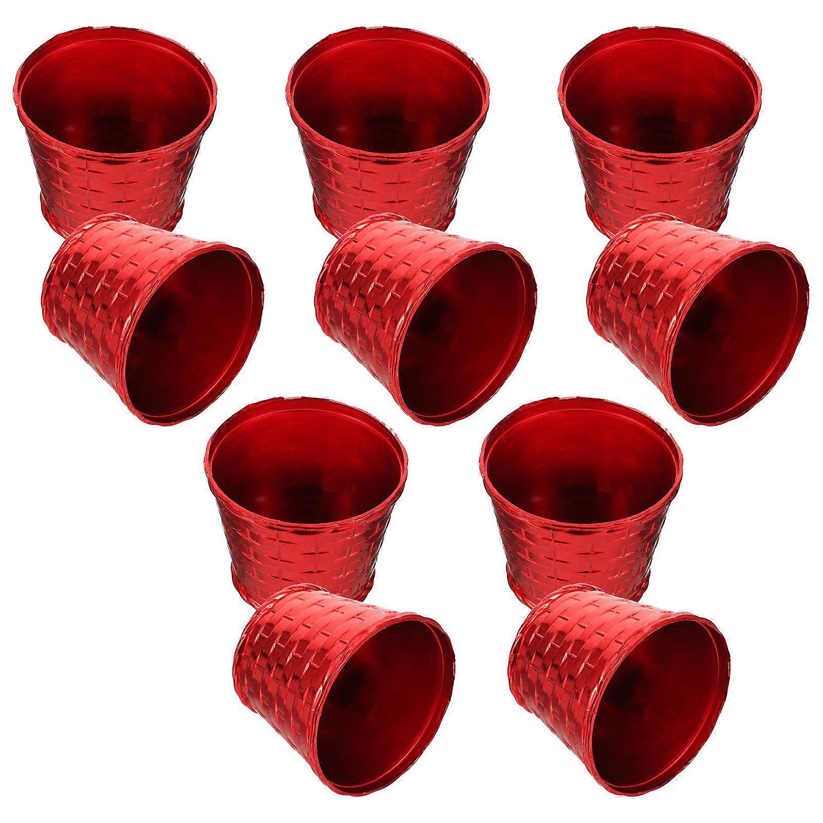 Plastic Xmas Tree Bases for Holding Christmas Trees 30Pcs Red Flowerpots
