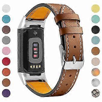 Justerbart läderarmband för Fitbit Charge 6 & 5, grått