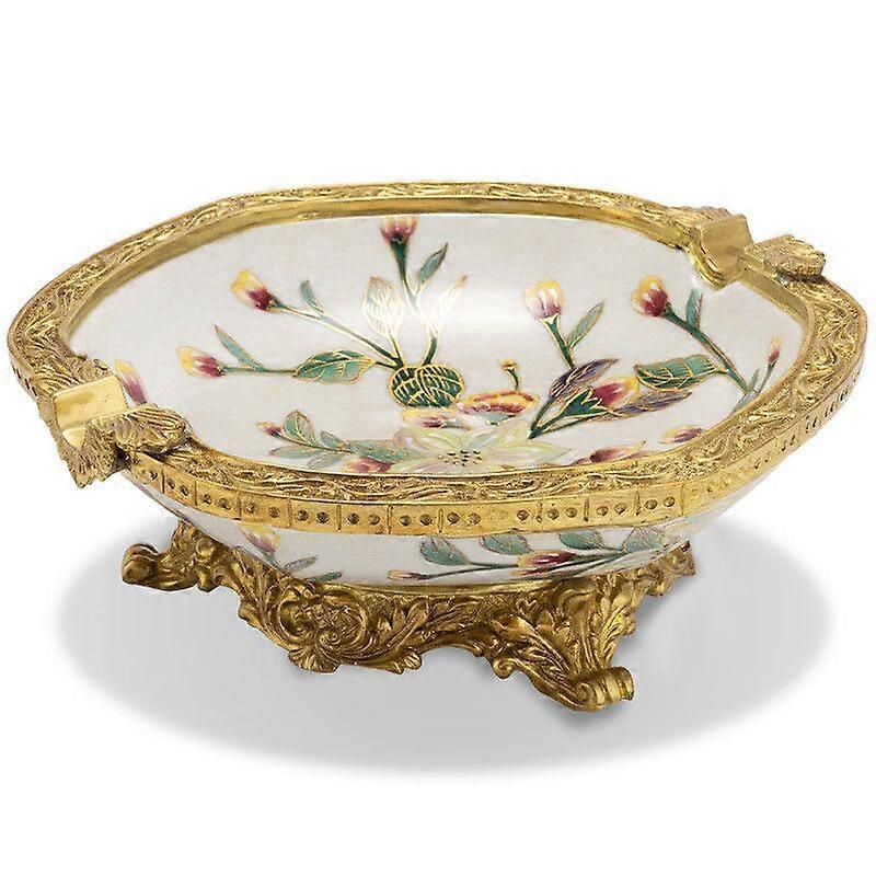 Retro Ceramic Cigar Holder With Copper Texture