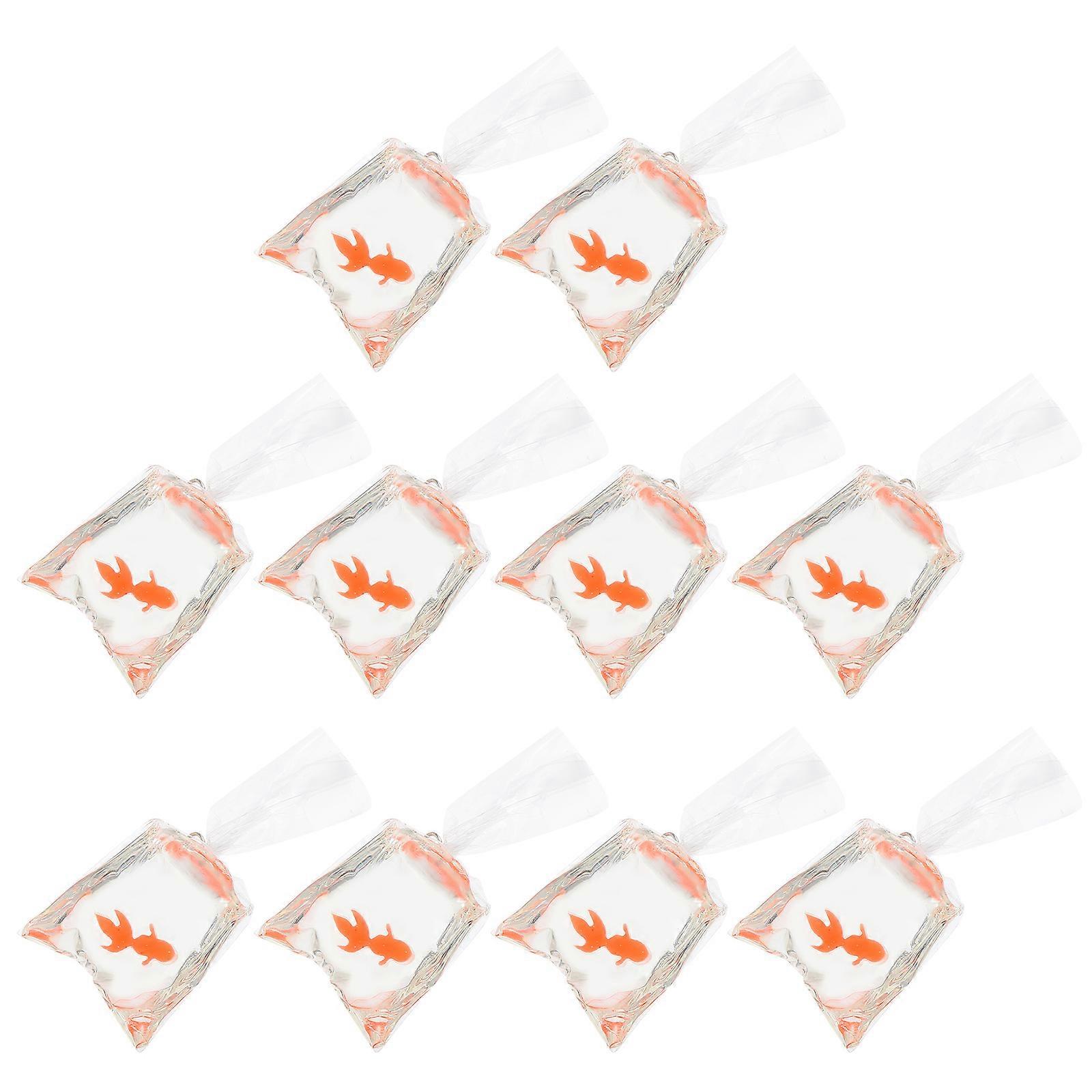 20 Pcs Fish Water Bag Charms Ideal For Craft Lovers In Red For Keychain And Phone Case Decoration