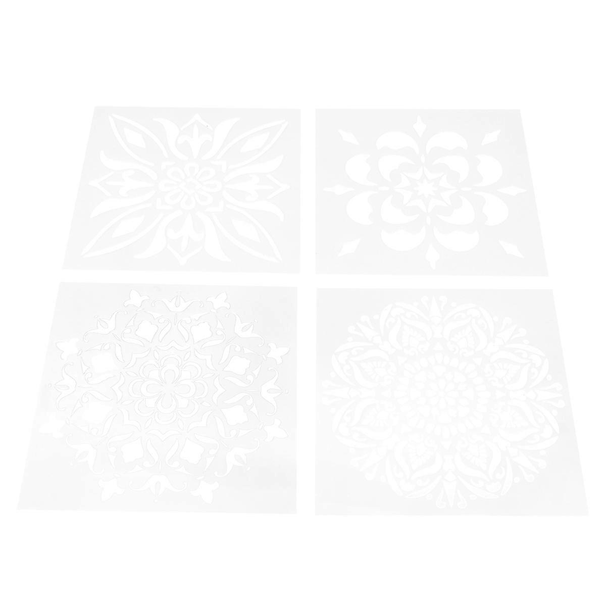 Painting Templates Pet Hollow Pattern Stencils for Kids Use 12Pcs White