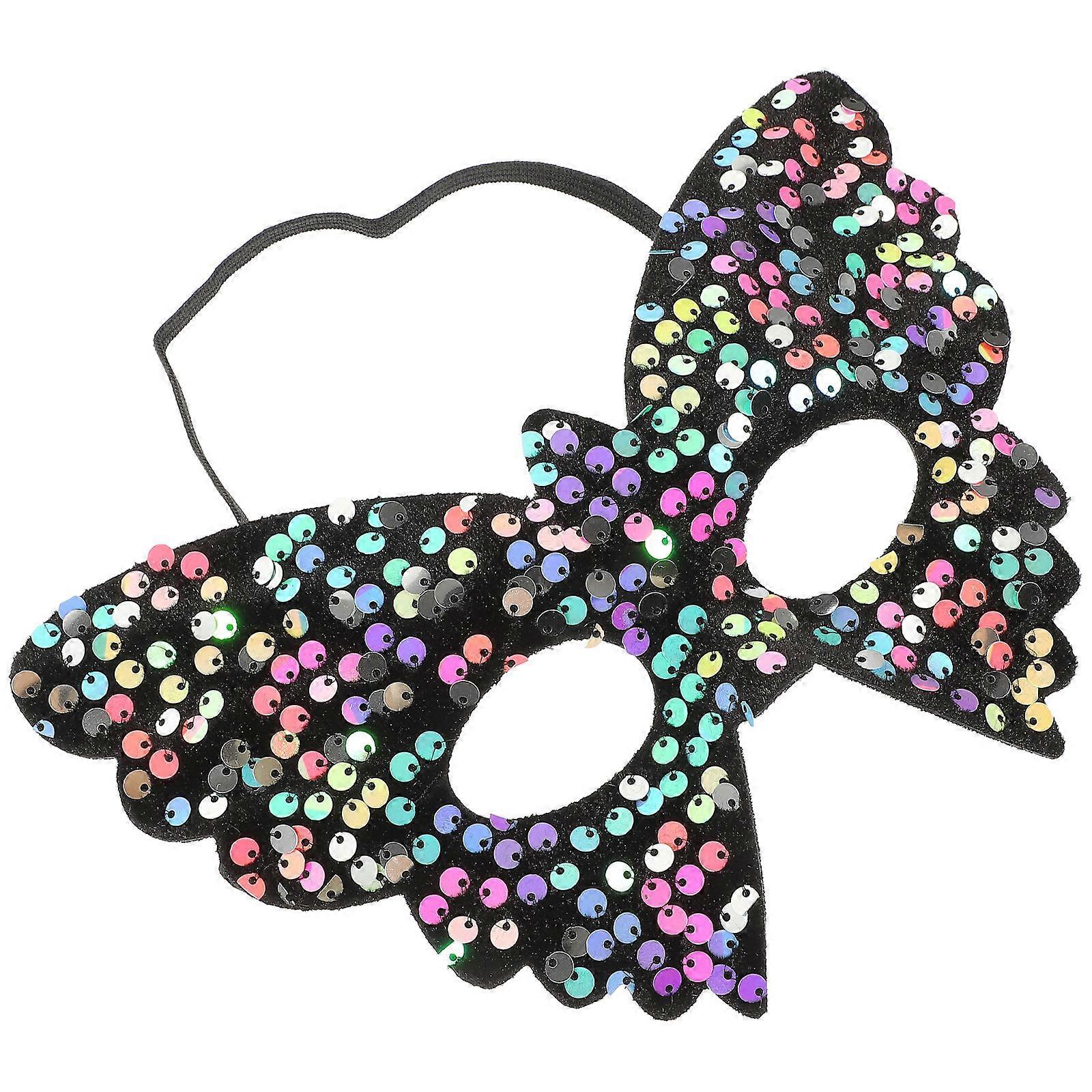 Elegant Sequin Mask For Halloween Celebration Butterfly Shape Party Decoration 2Pcs