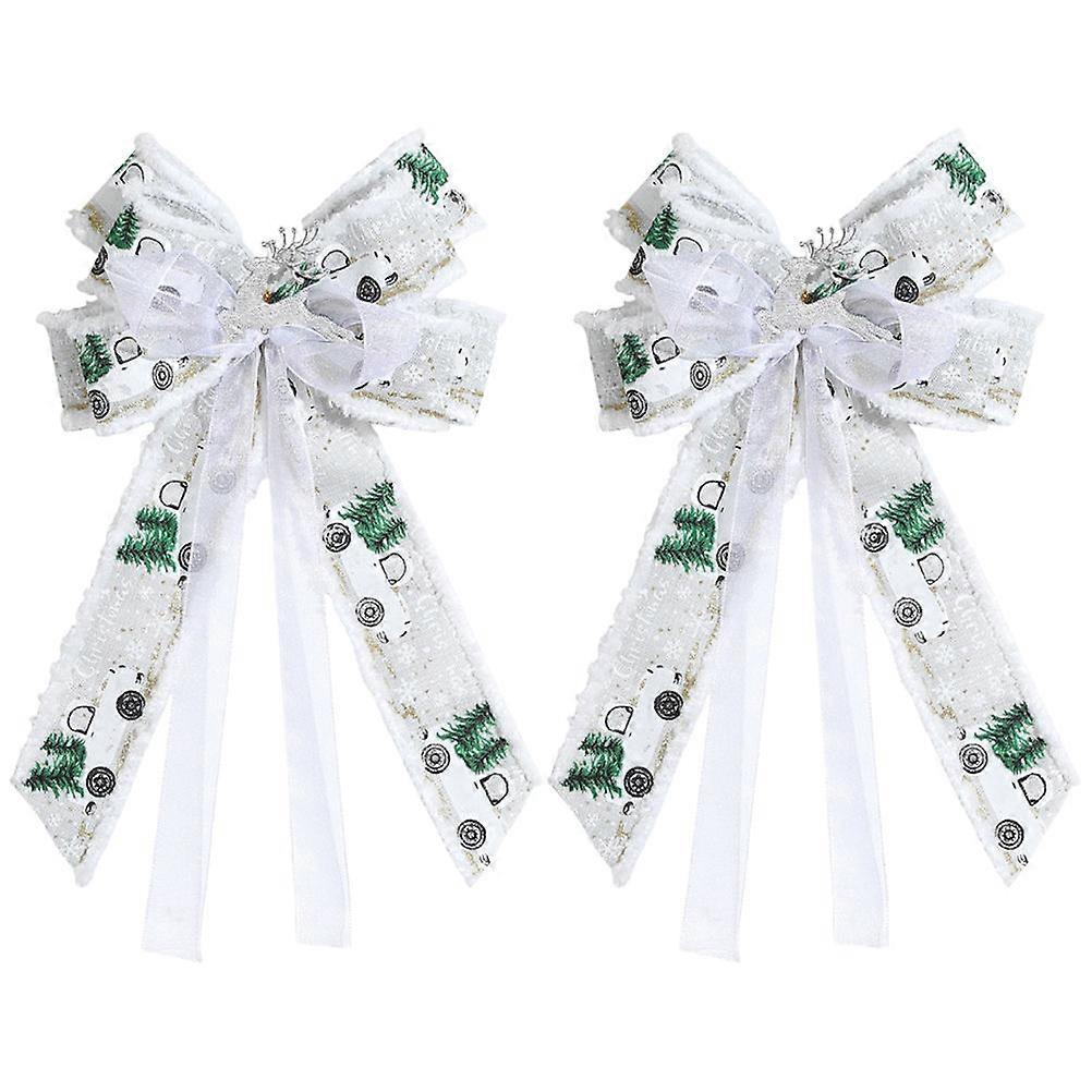 Reusable Decorative Christmas Bows 4 Pcs Festive Atmosphere Bows For Xmas Party And Christmas Tree