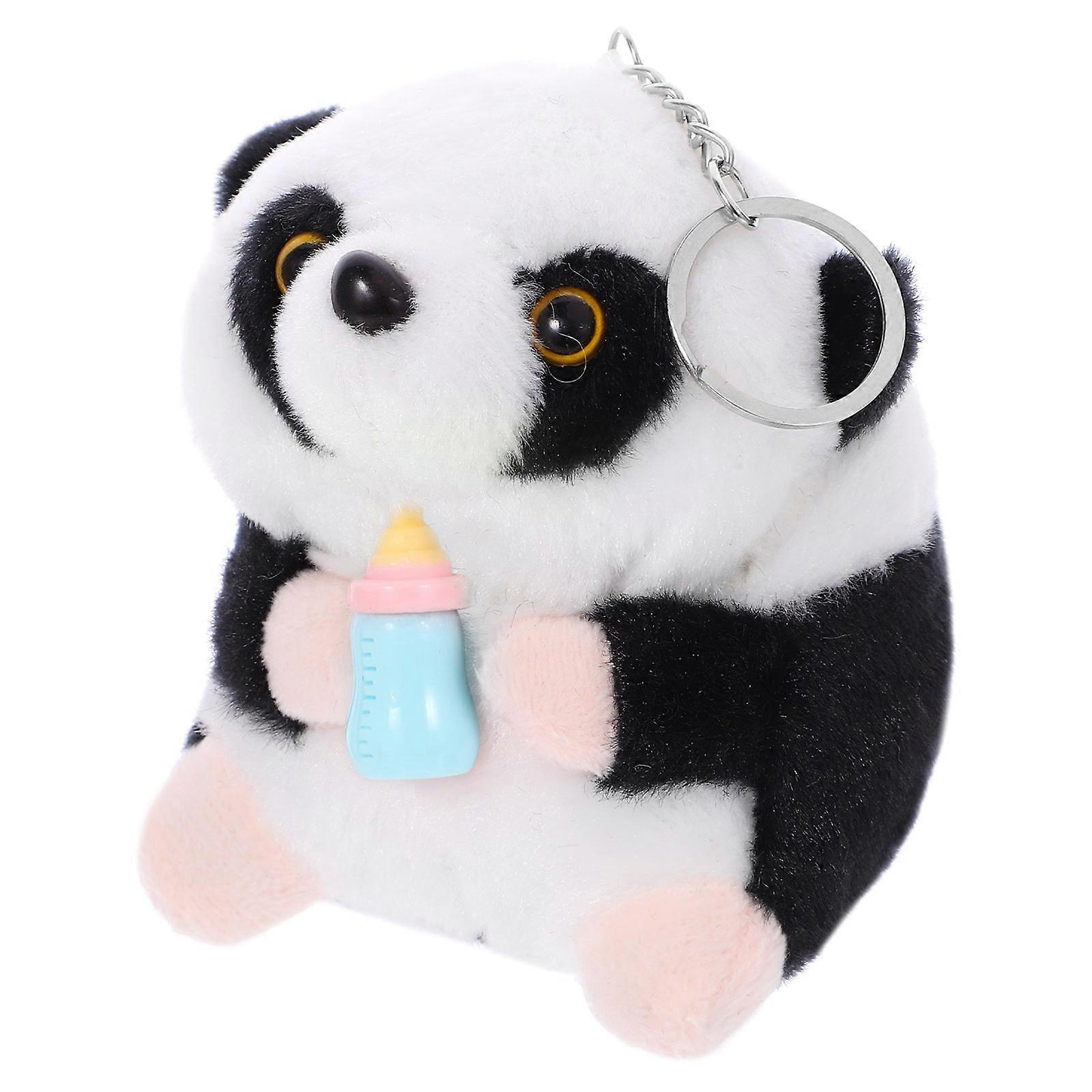 Cartoon Shaped Panda Doll Keychain 2 Pcs Soft Plush Perfect For Photography Props And Gifts