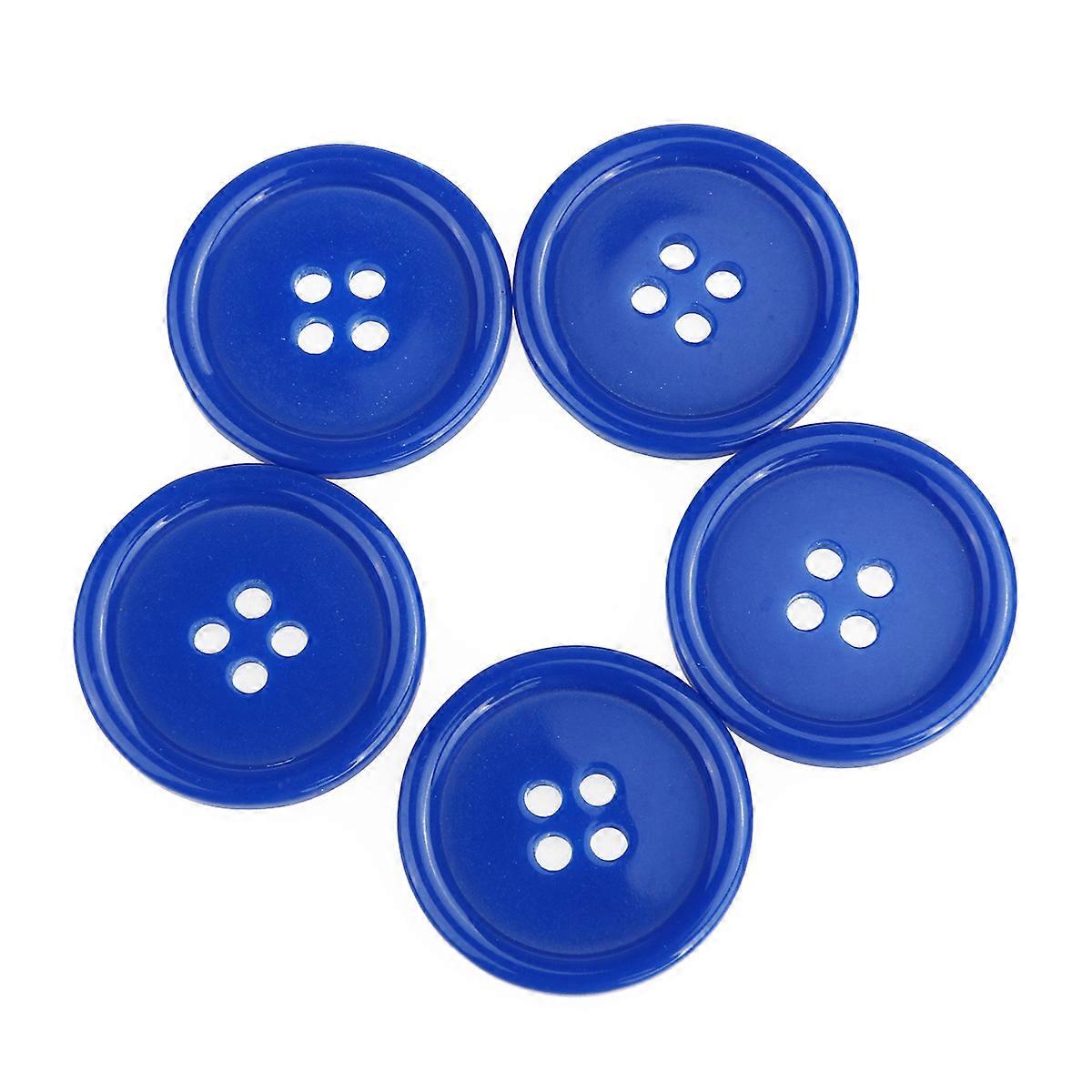 Tie Clothes Four Hole Buttons Resin Sewing Buttons 50Pcs Blue Set