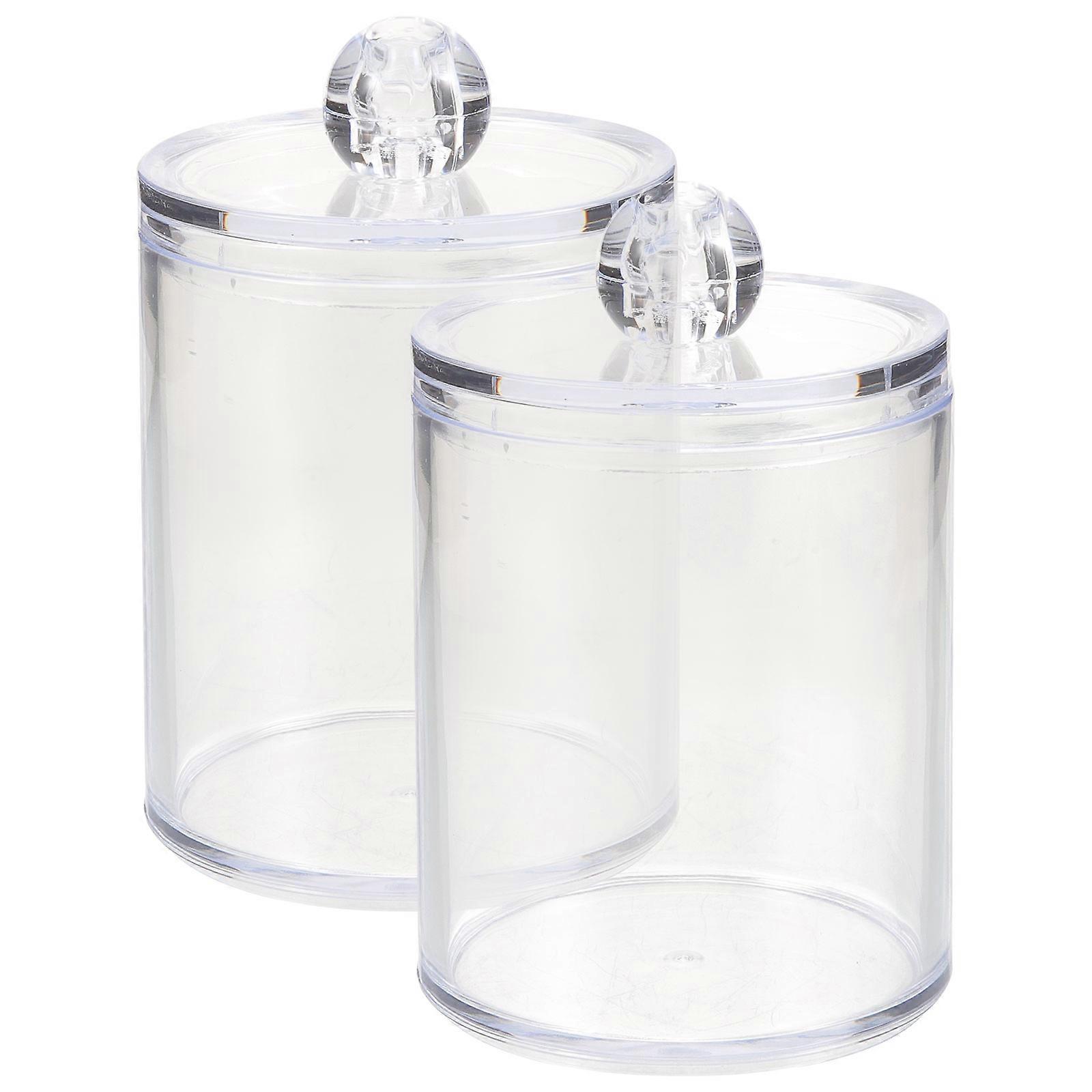 Cotton Pad Container Acrylic Cotton Pads Storage Box Transparent Users Who Need Storage Solutions 2Set