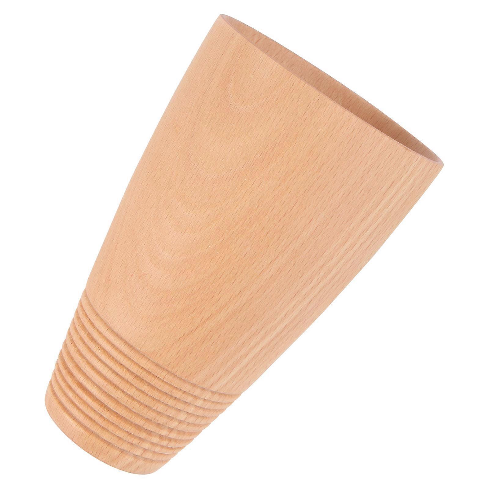 Khaki Wooden Water Cup 1Pc Reusable Nordic Style Smooth Rounded Shape Perfect for Daily Meals