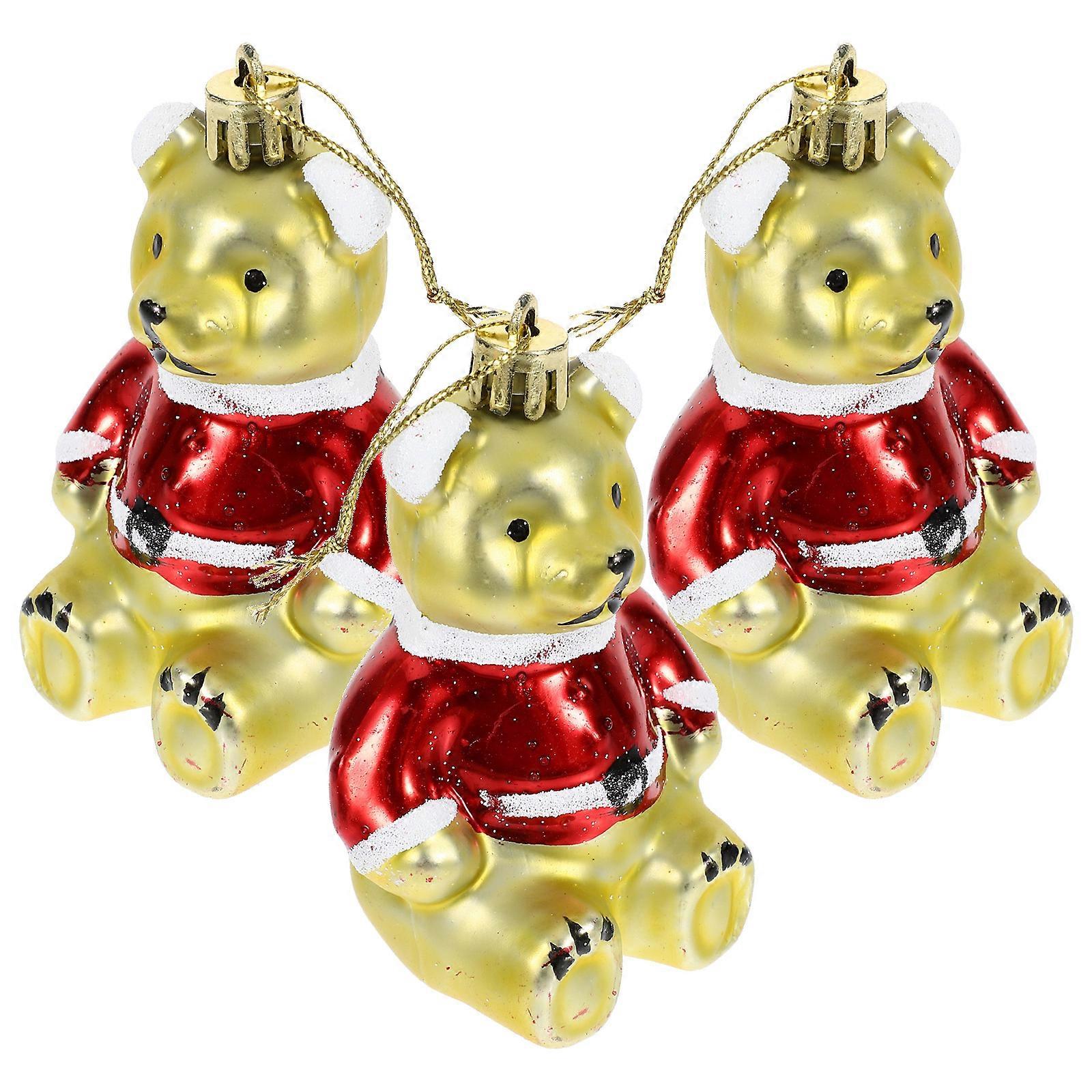 Christmas Ornaments Plastic Bear Hanging Decorations for 12Pcs Xmas Tree