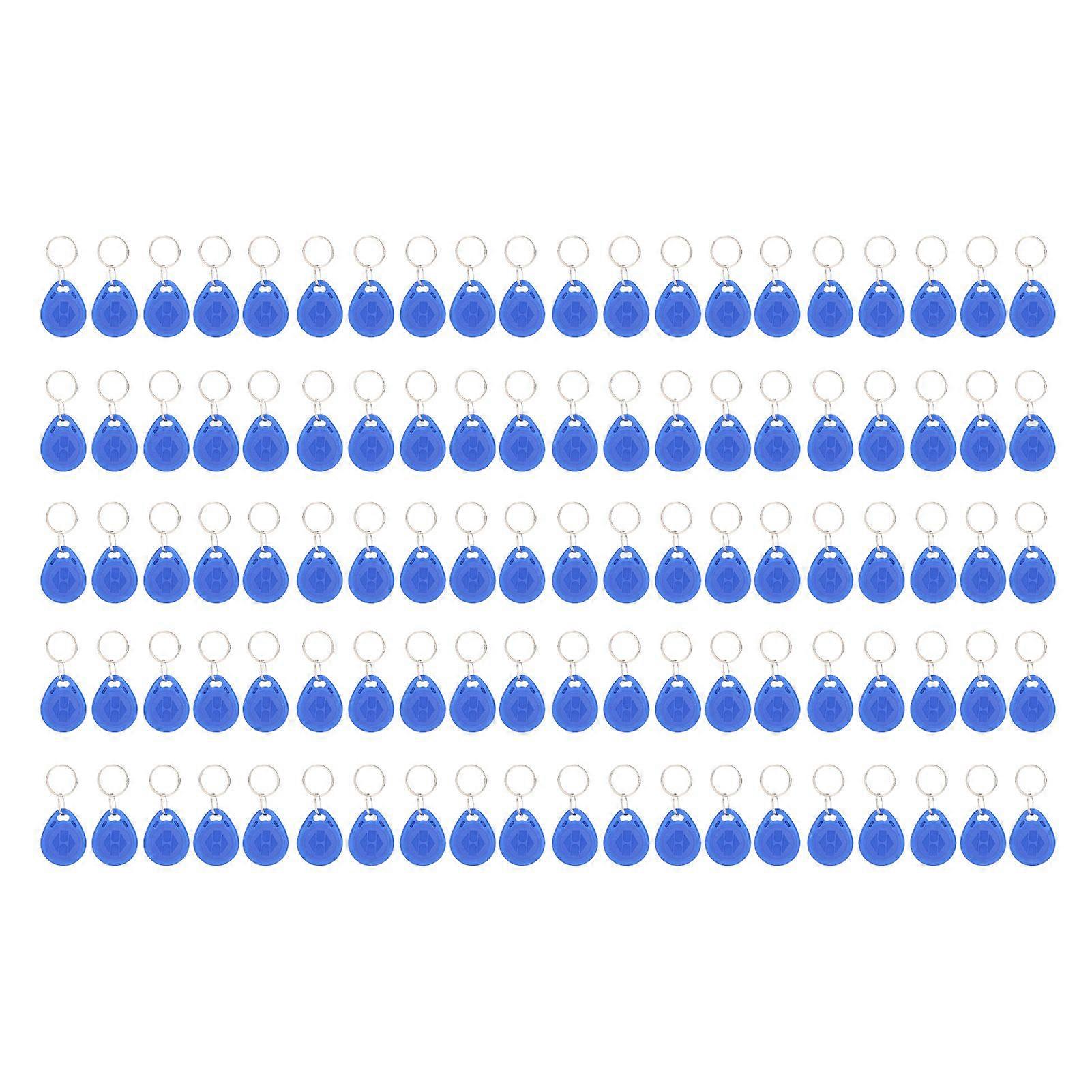 100 Pieces RFID Key Fob Keychain Readable Door Access Control Token Tags for Residential Apartment Bus Subway 125 KHz ID Card