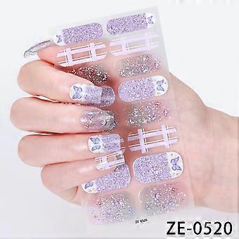 Smudged French Manicure Film with Onion Pink Flower Nail Stickers, Nail Art Decals, Includes Nail File